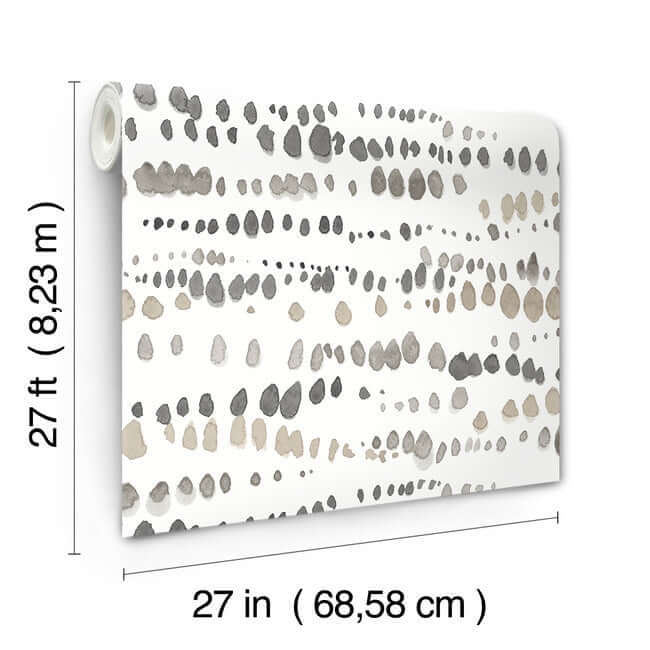 dewdrops-black-taupe-wallpaper-york-wallcoverings-ag2046 - York Wallcoverings Wallpaper