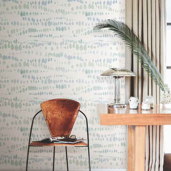 Dewdrops Blue Wallpaper - York Wallcoverings - AG2045 - York Wallcoverings Wallpaper