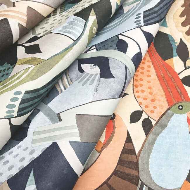 Fauvist Flock Green Wallpaper - York Wallcoverings - AG2017 - York Wallcoverings Wallpaper