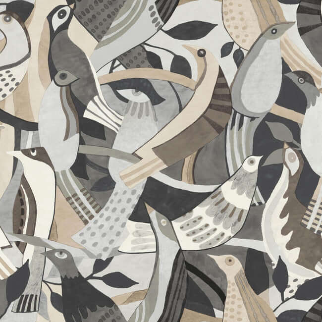 fauvist-flock-neutral-wallpaper-york-wallcoverings-ag2018 - York Wallcoverings Wallpaper