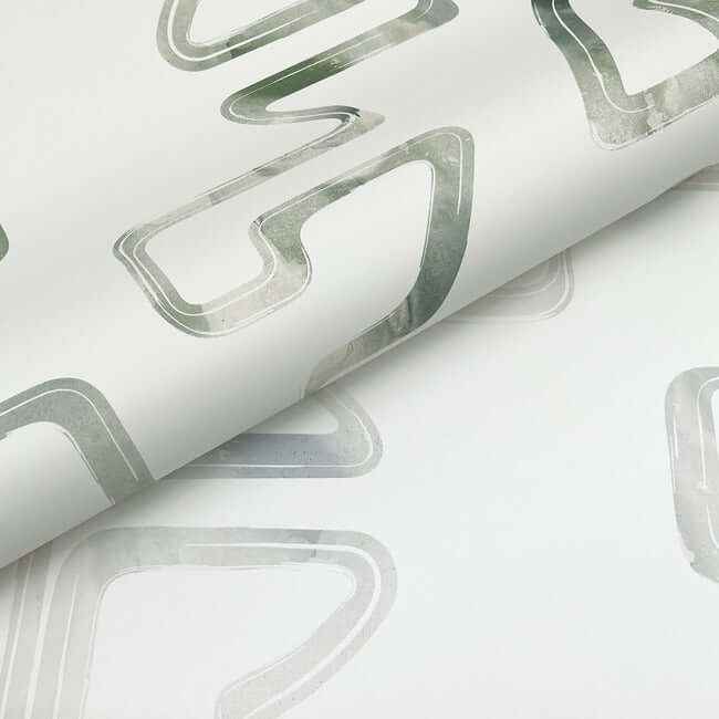 Abstract Aura Green & Grey Wallpaper - York Wallcoverings - AG2051 - York Wallcoverings Wallpaper
