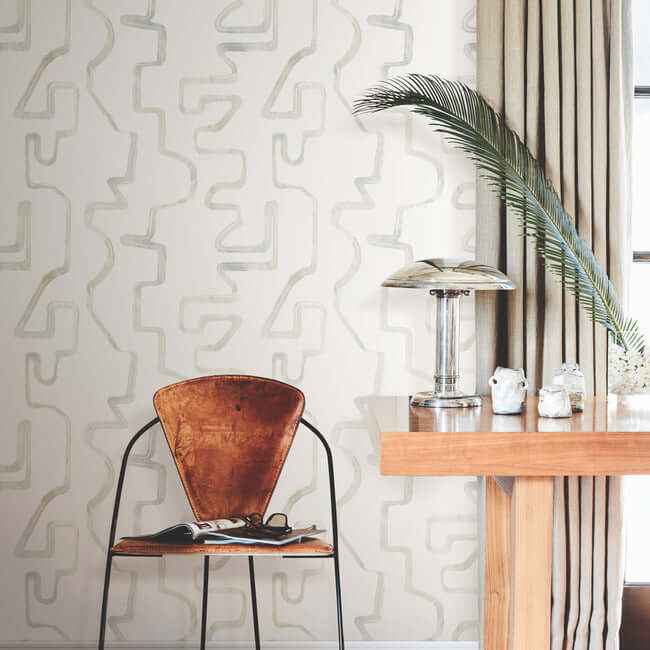 Abstract Aura Neutral Wallpaper - York Wallcoverings - AG2053