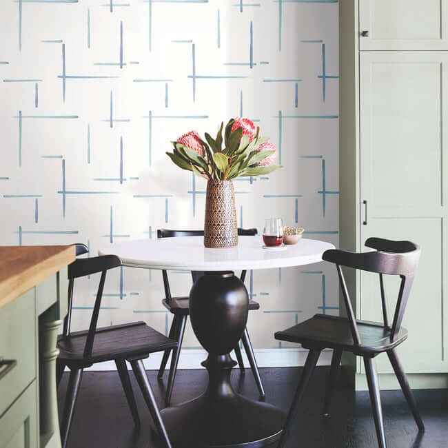 Gilded Sumi-E Blue & Glint Wallpaper - York Wallcoverings - AG2042 - York Wallcoverings Wallpaper