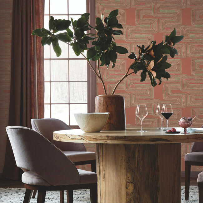 zulu-thread-coral-glint-wallpaper-york-wallcoverings-ag2031 - York Wallcoverings Wallpaper