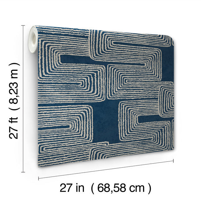 zulu-thread-midnight-silver-wallpaper-york-wallcoverings-ag2033 - York Wallcoverings Wallpaper