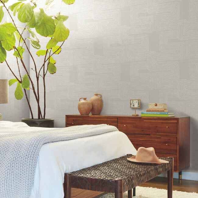 Zulu Thread Neutral & Pearl Wallpaper - York Wallcoverings - AG2036 - York Wallcoverings Wallpaper