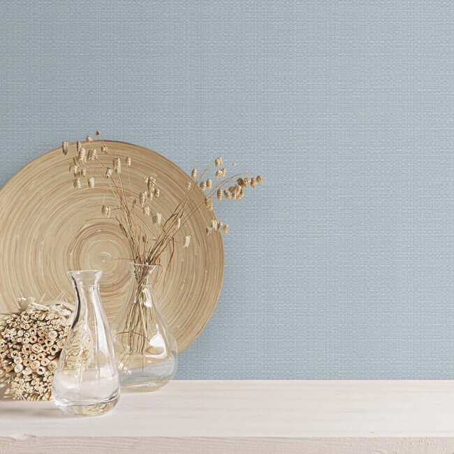bali-basketweave-wallpaper-blue-york-wallcoverings-si24925 - York Wallcoverings Wallpaper