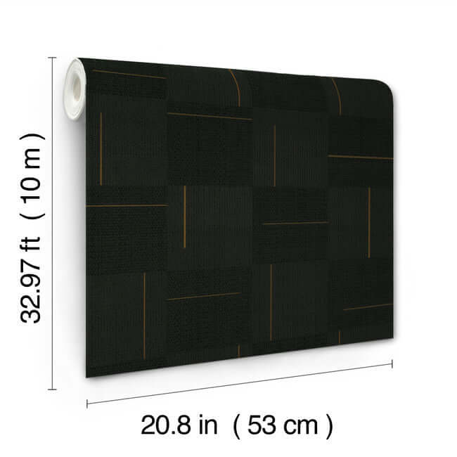 geo-block-weave-black-wallpaper-york-wallcoverings-si24905 - York Wallpaper Wallpaper
