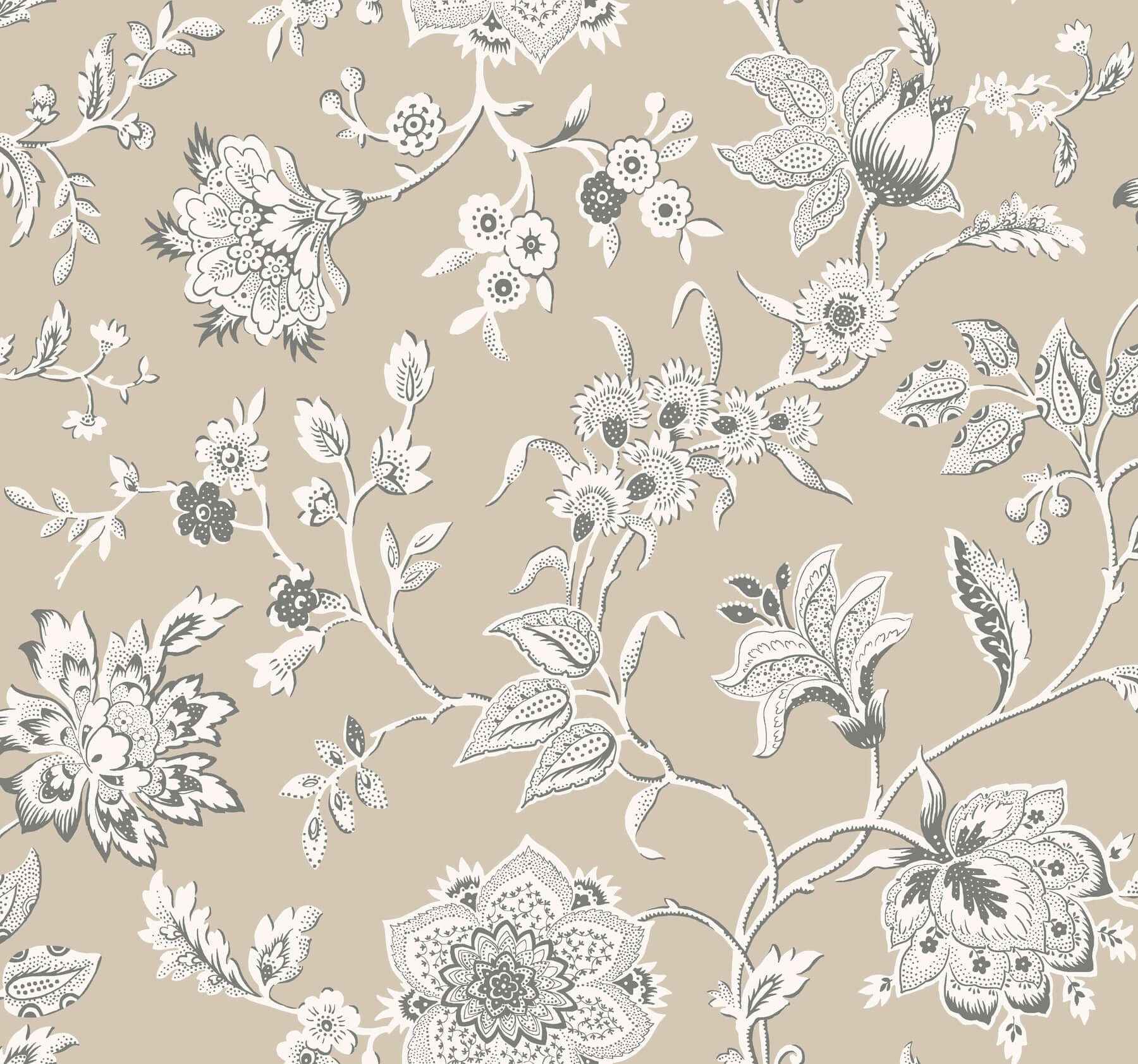 Sutton Taupe Wallpaper - York Wallcoverings - RT7822