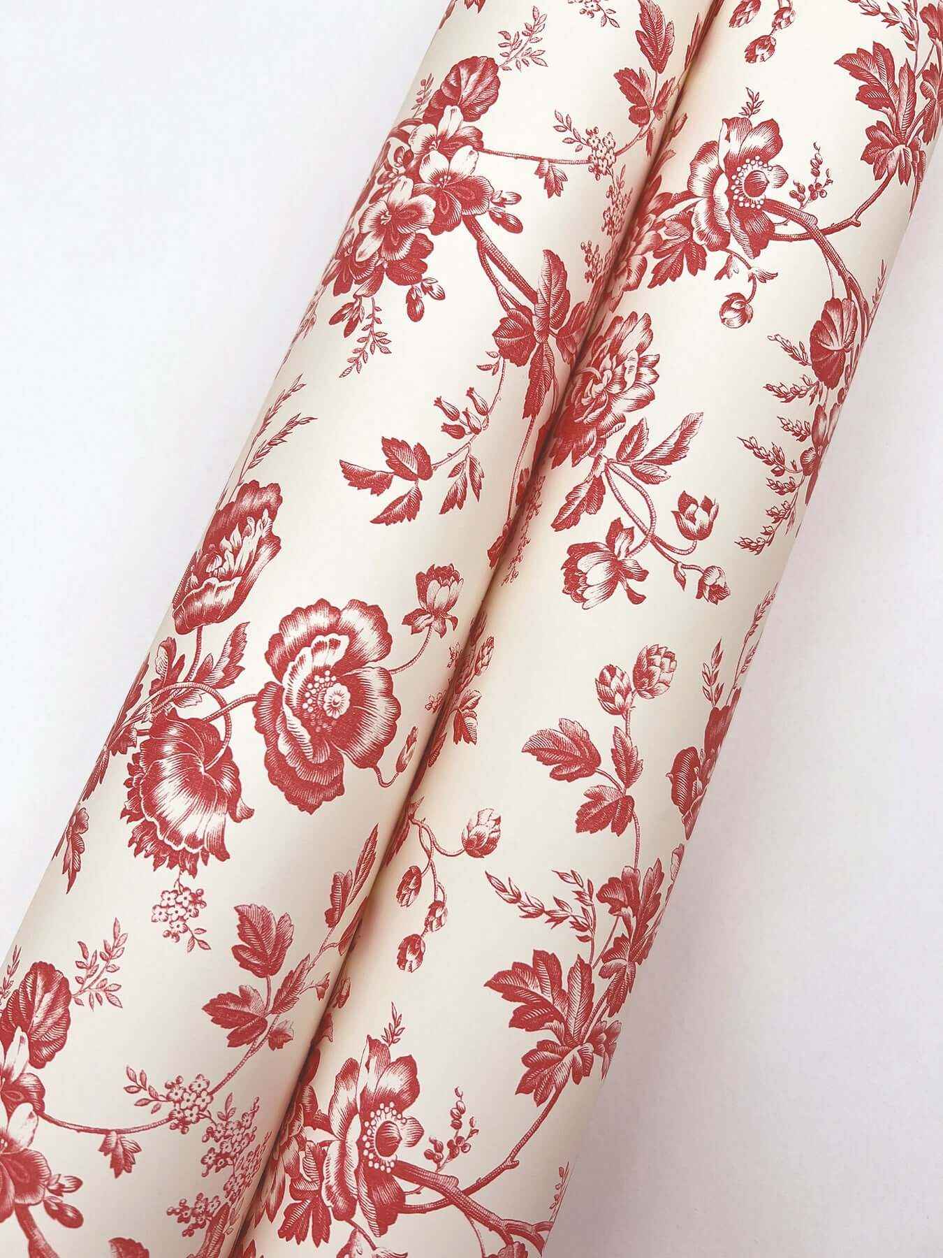 Anemone Toile French Red Wallpaper - York Wallcoverings - RT7871 - York Wallcoverings Wallpaper