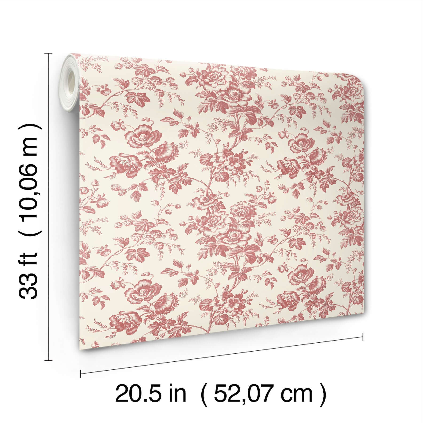 anemone-toile-wallpaper-french-red-york-wallcoverings-rt7871 - York Wallcoverings Wallpaper
