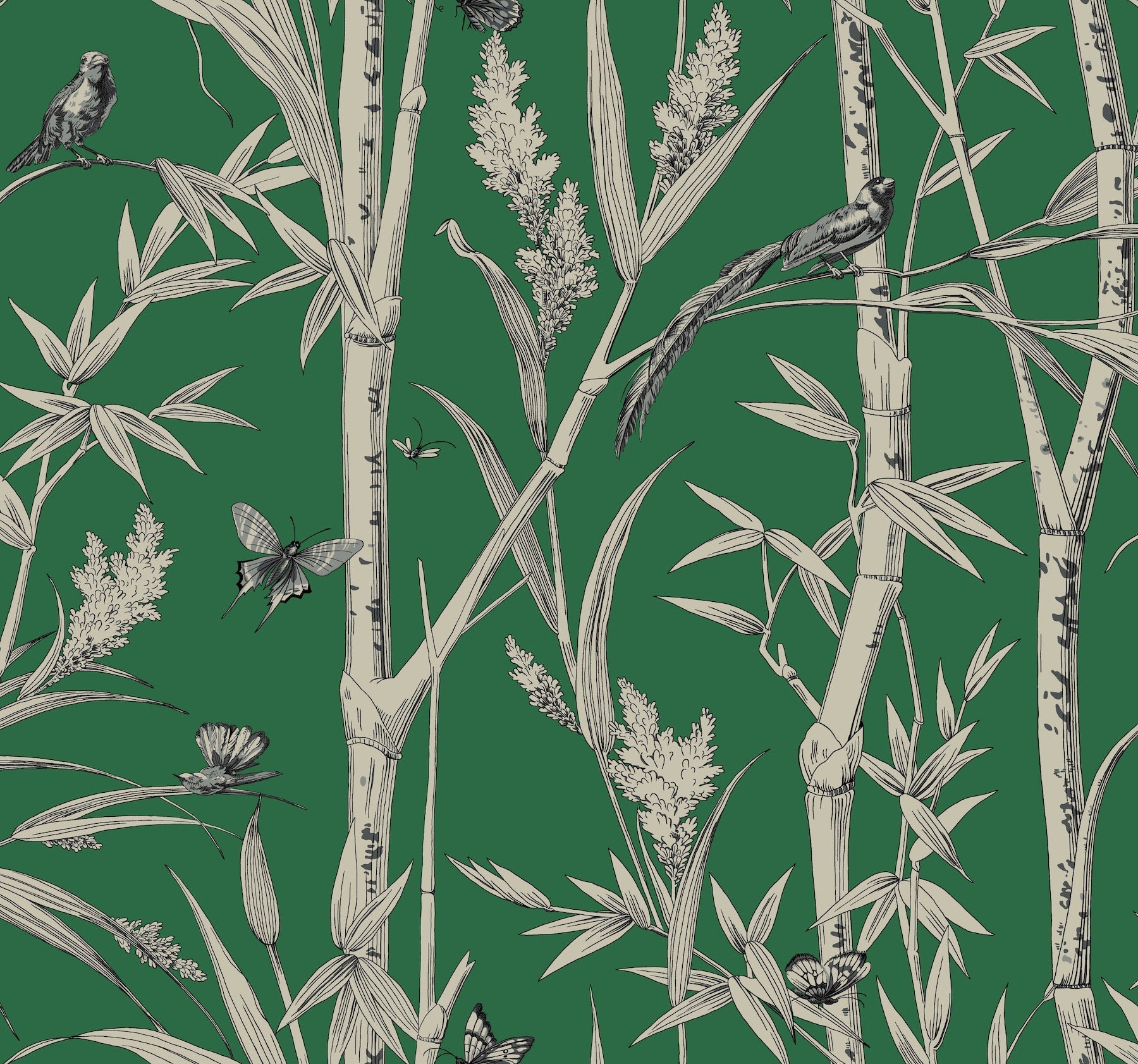 bambou-toile-wallpaper-green-york-wallcoverings-rt7831 - York Wallcoverings Wallpaper