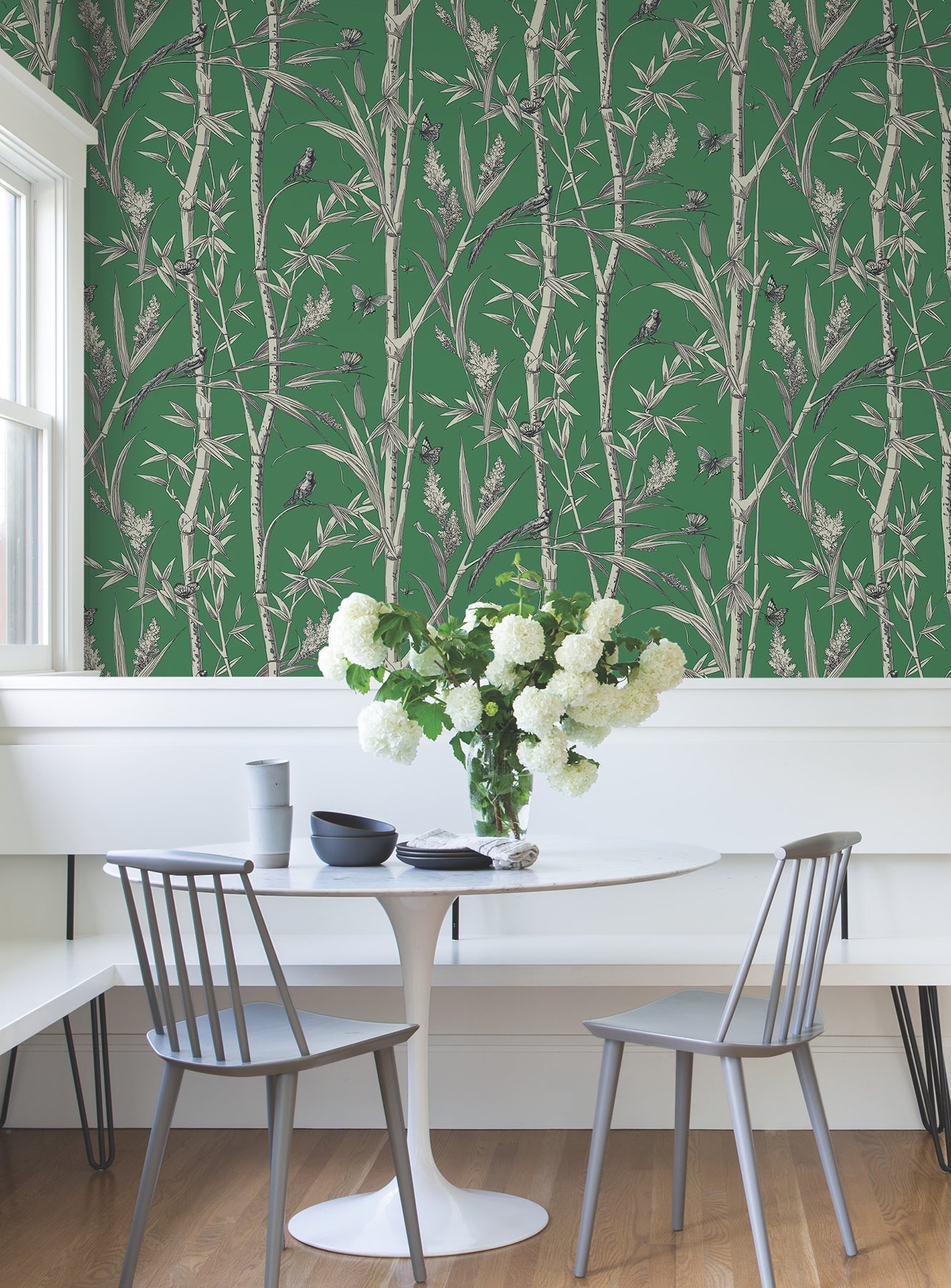 bambou-toile-wallpaper-green-york-wallcoverings-rt7831 - York Wallcoverings Wallpaper