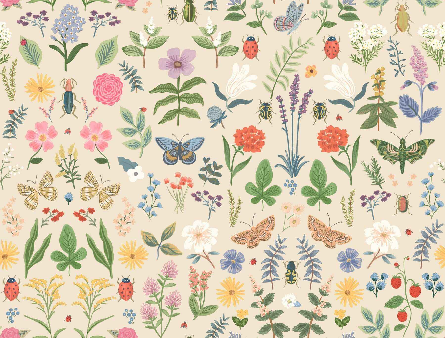 Curio Cream Peel & Stick Wallpaper - York Wallcoverings - PSW1542RL