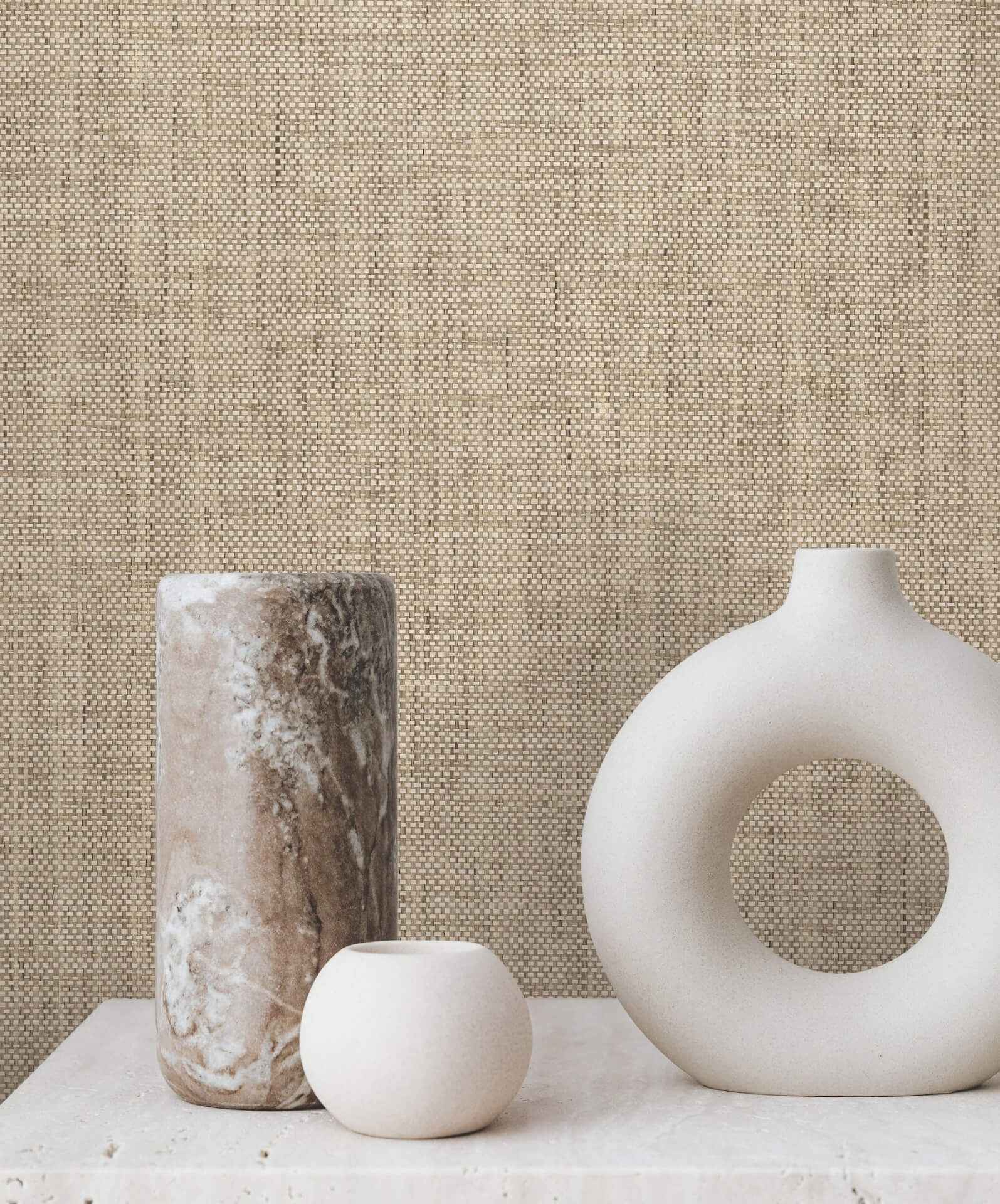 Kami Paperweave Mushroom Wallpaper - York Wallcoverings - GV0186LM - York Wallcoverings Wallpaper