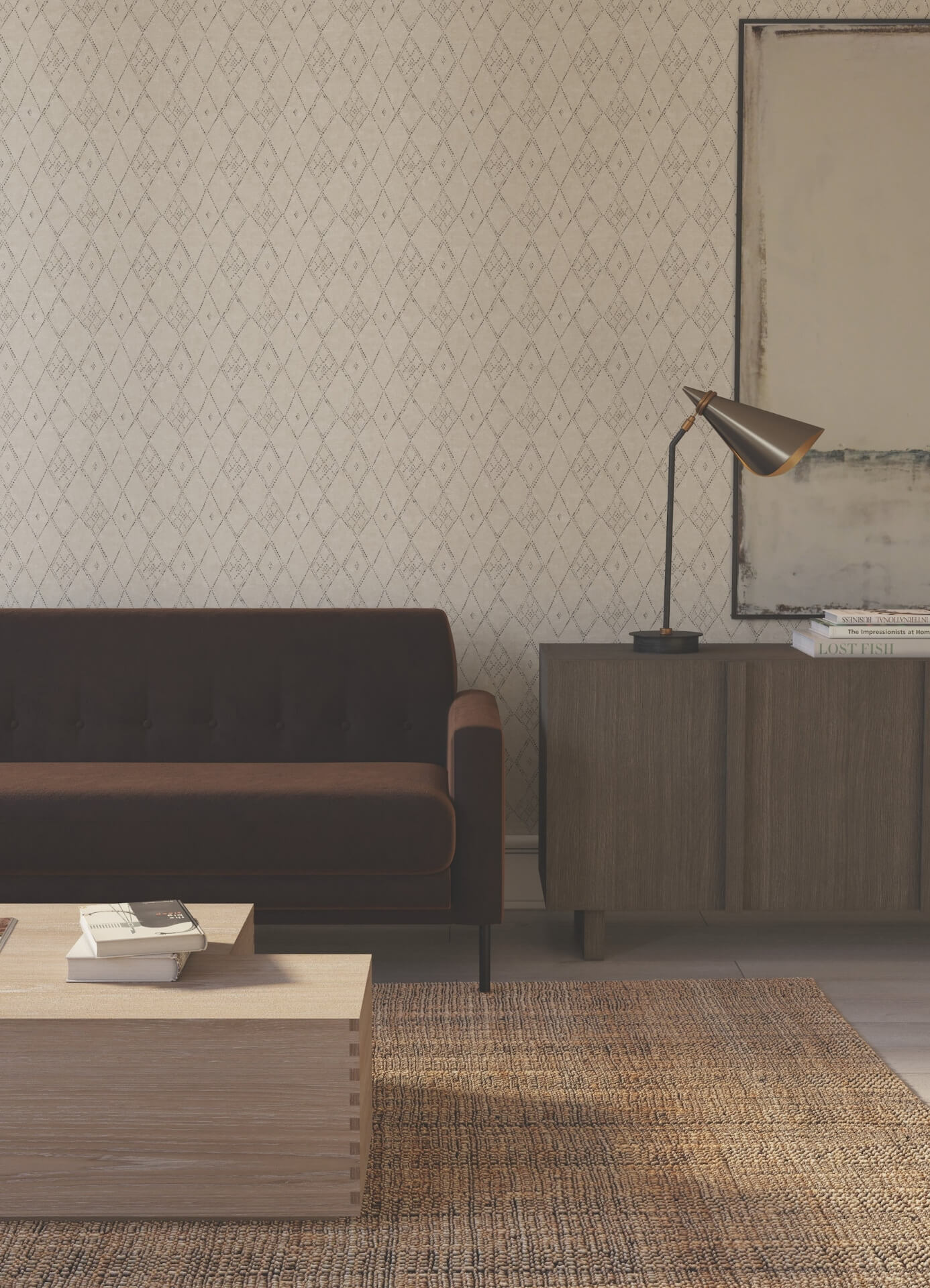 souk-diamonds-wallpaper-taupecharcoal-york-wallcoverings-lm5311 - York Wallcoverings Wallpaper
