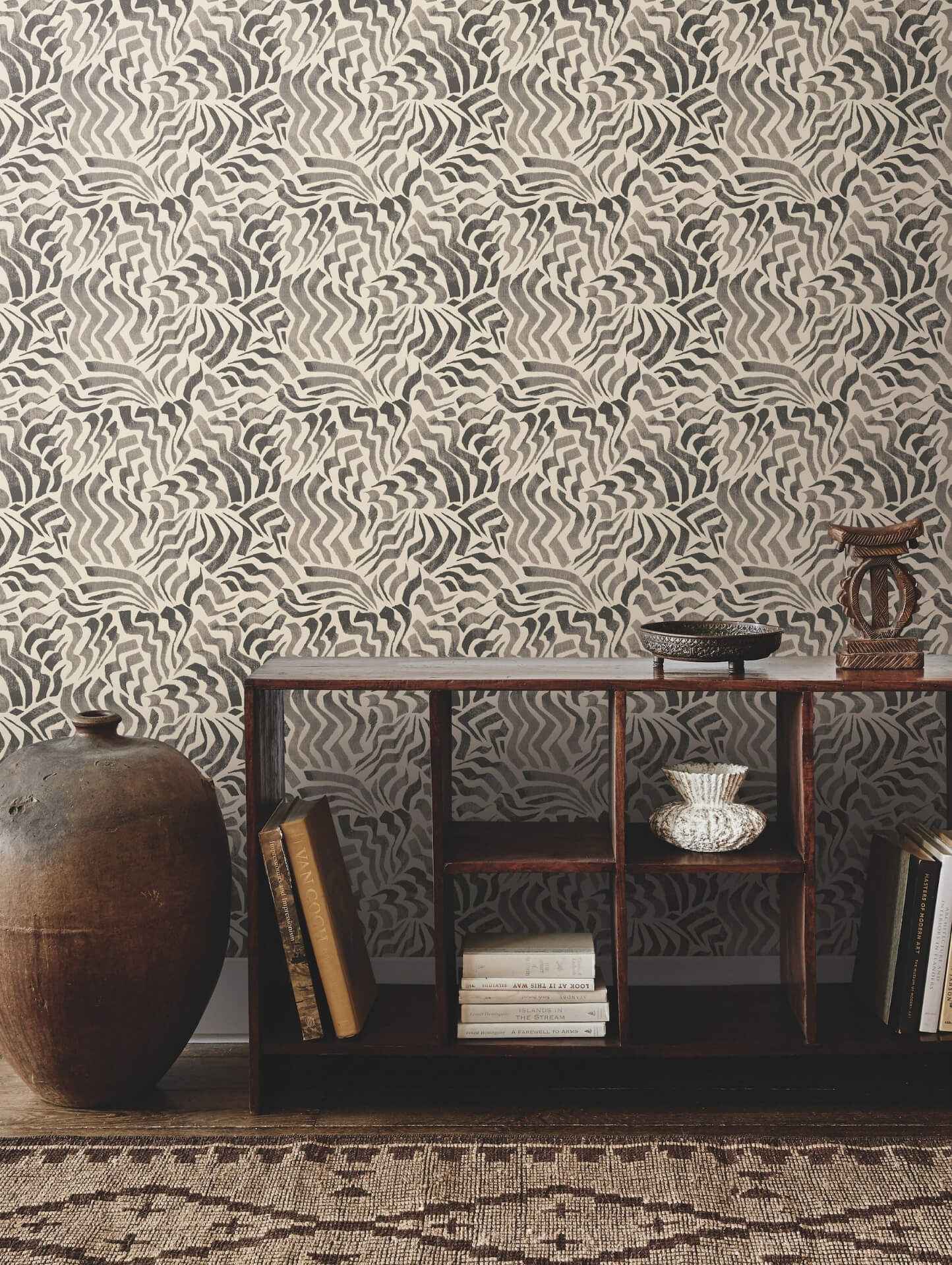 Zora Wave Charcoal Wallpaper - York Wallcoverings - LM5324 - York Wallcoverings Wallpaper