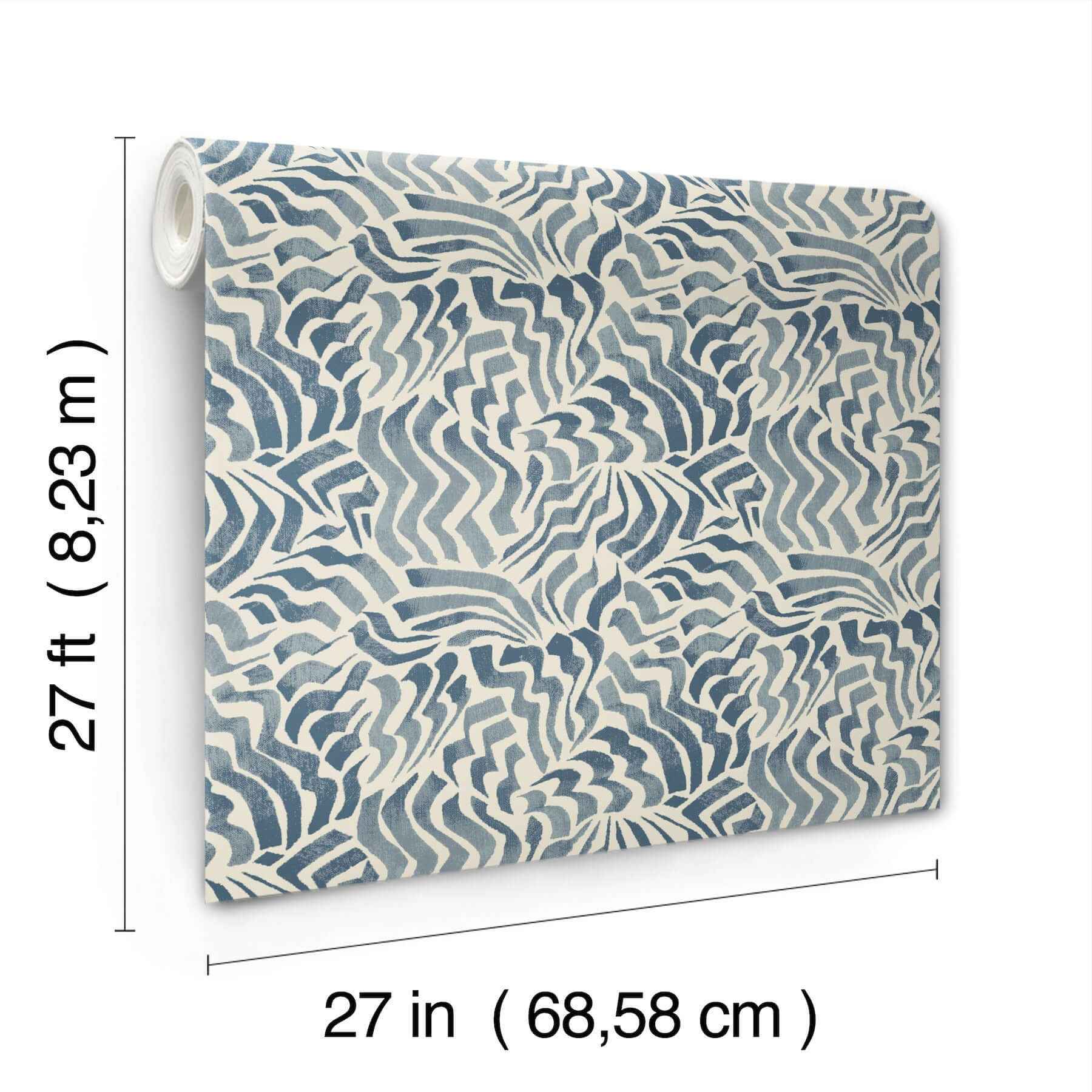 Zora Wave Denim Wallpaper - York Wallcoverings - LM5323 - York Wallcoverings Wallpaper