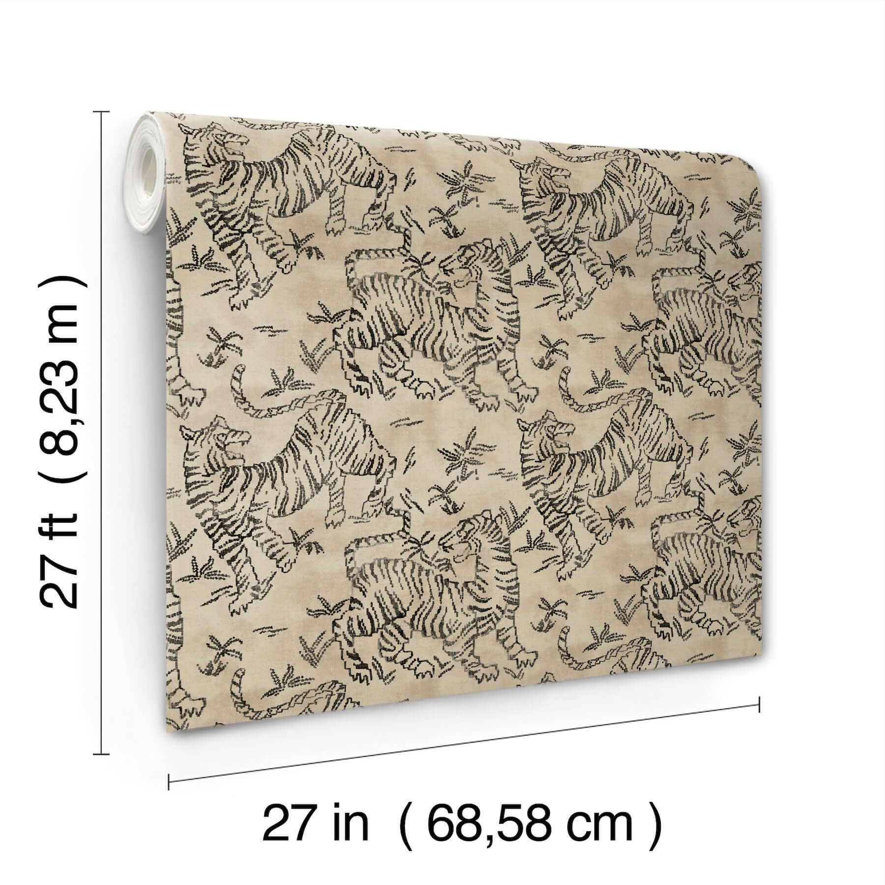 orly-tigers-taupe-wallpaper-york-wallcoverings-lm5332 - York Wallpaper Wallpaper