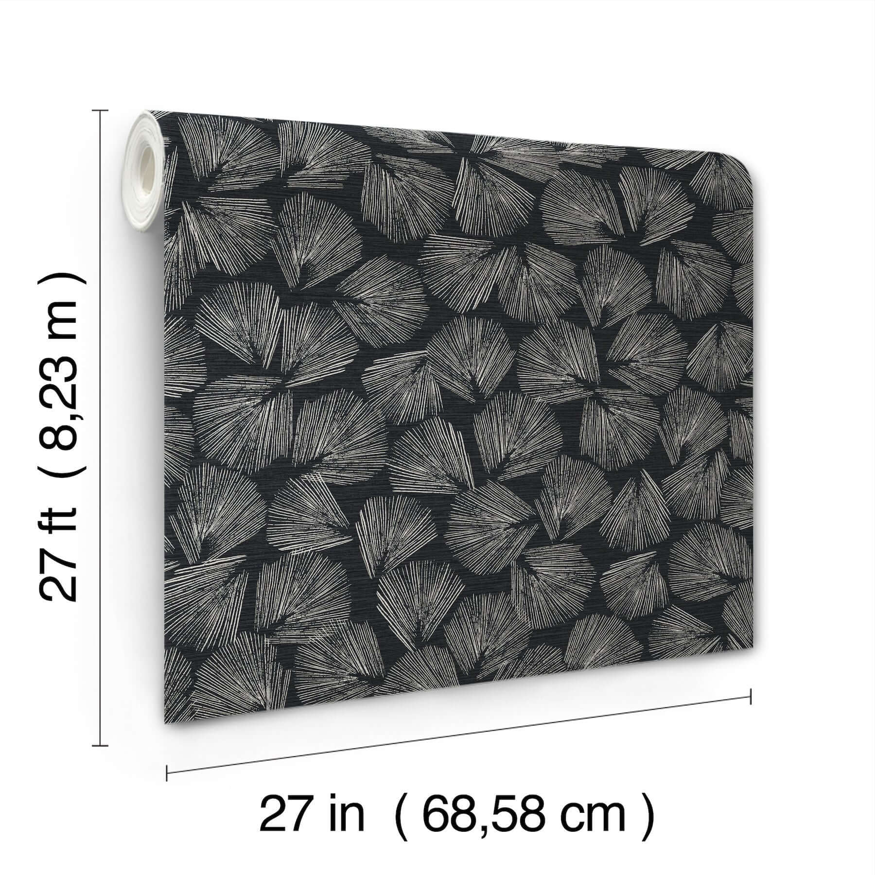 elora-leaf-black-wallpaper-york-wallcoverings-lm5351 - York Wallpaper Wallpaper