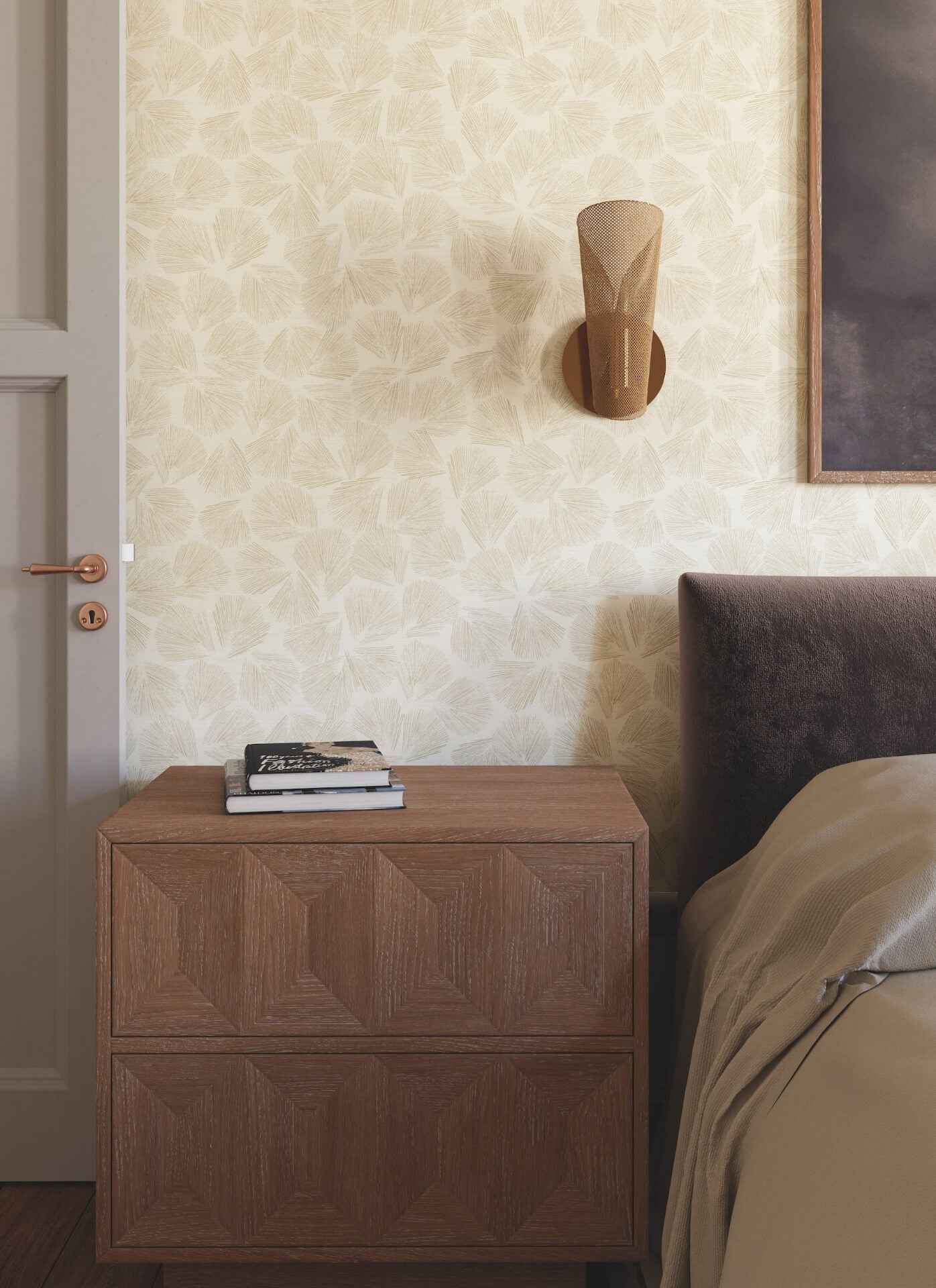 Elora Leaf Gold Wallpaper - York Wallcoverings - LM5353 - York Wallcoverings Wallpaper