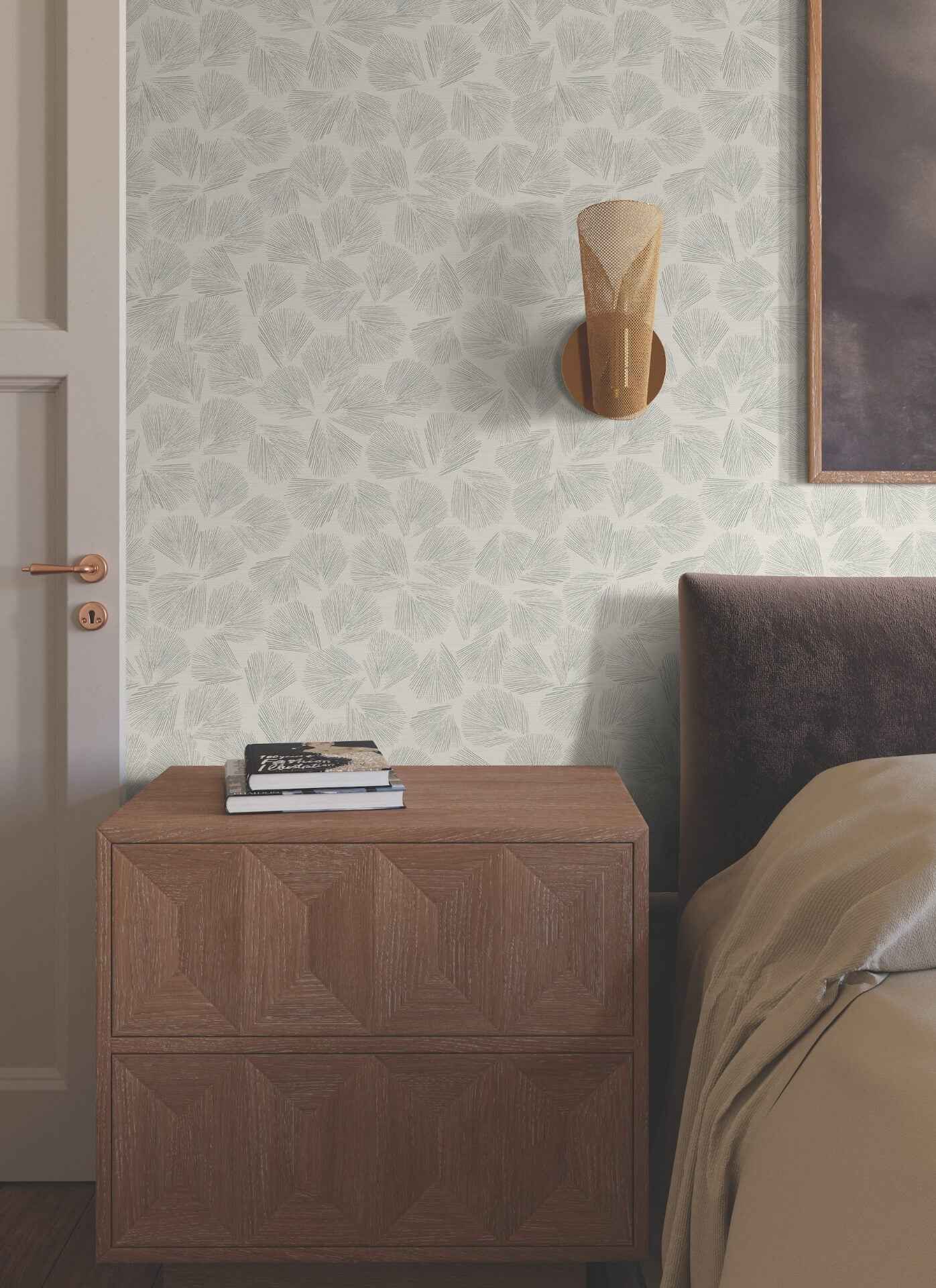 Elora Leaf Grey Wallpaper - York Wallcoverings - LM5355 - York Wallcoverings Wallpaper
