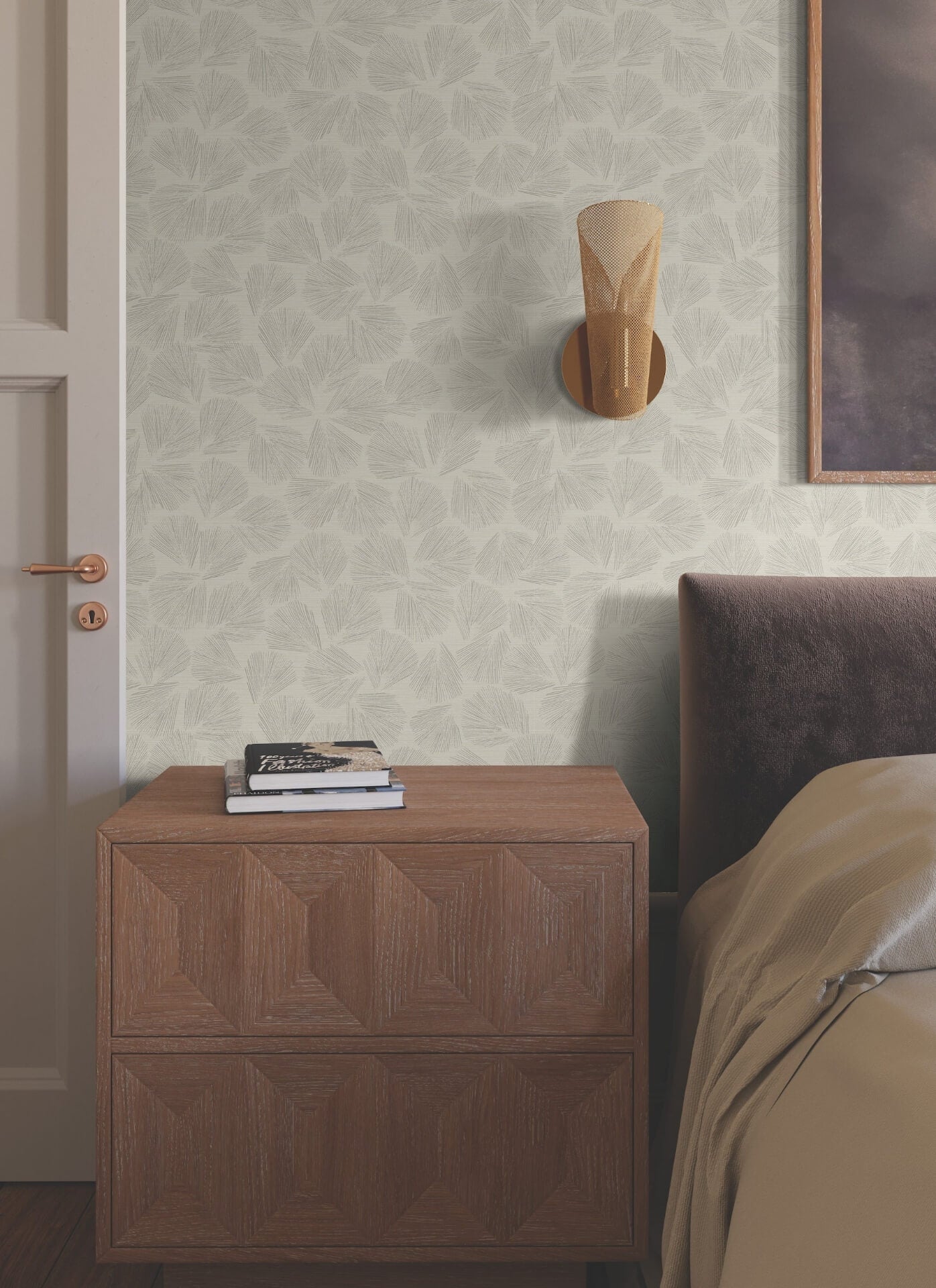 elora-leaf-taupe-wallpaper-york-wallcoverings-lm5354 - York Wallpaper Wallpaper