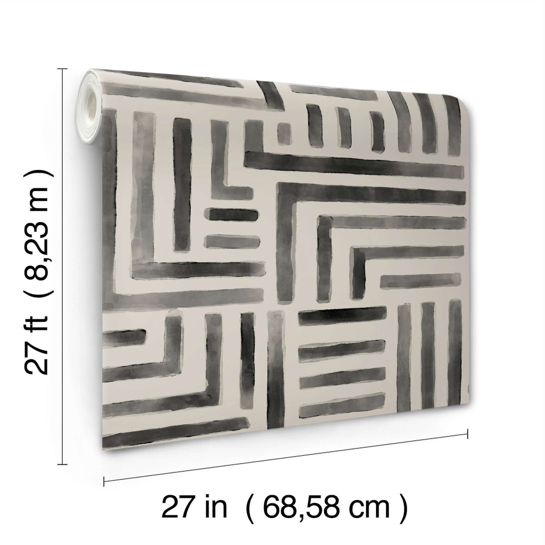 painterly-labyrinth-charcoal-wallpaper-york-wallcoverings-lm5365 - York Wallcoverings Wallpaper