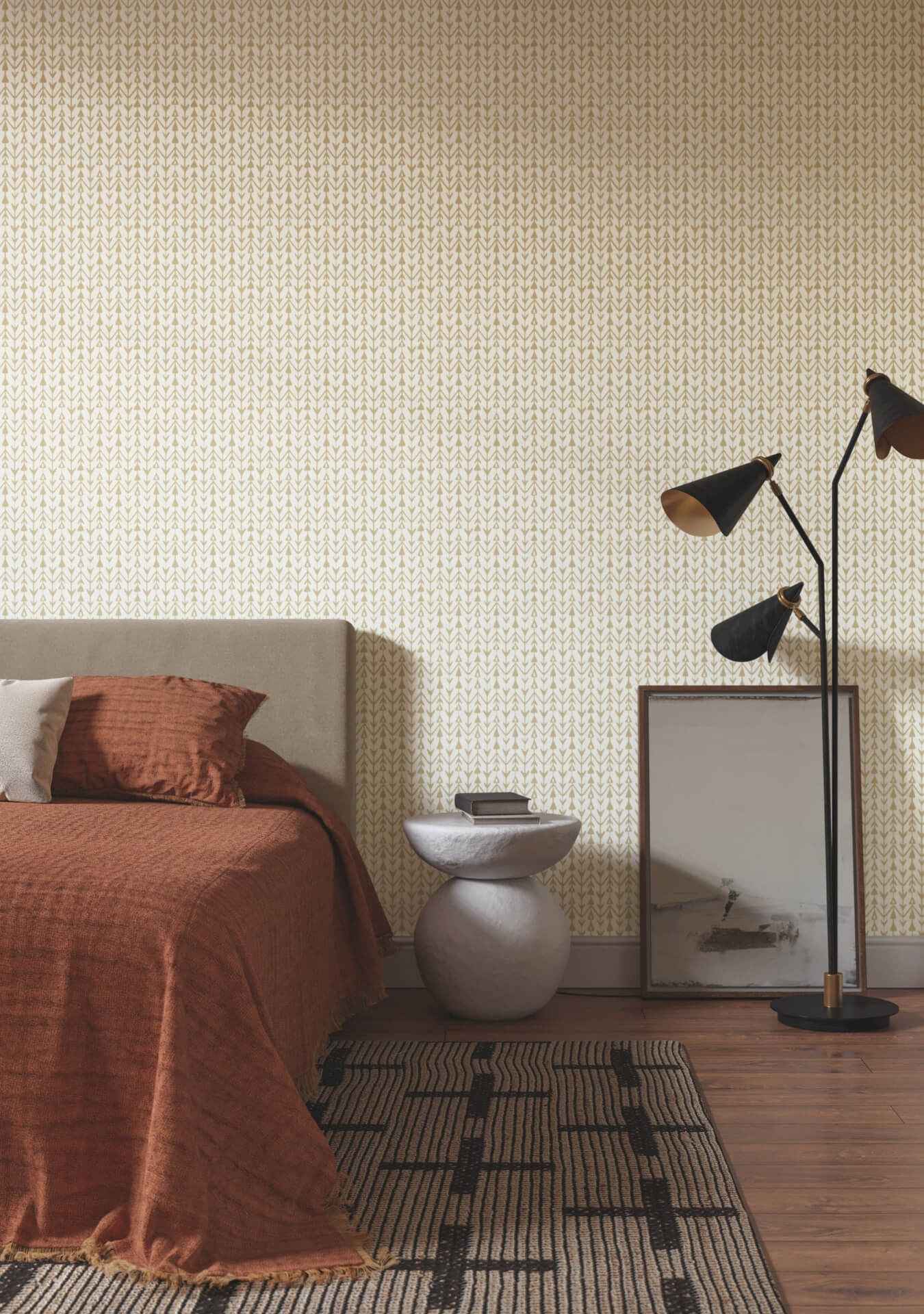 Martigue Stripe Ochre Wallpaper - York Wallcoverings - LM5381 - York Wallcoverings Wallpaper