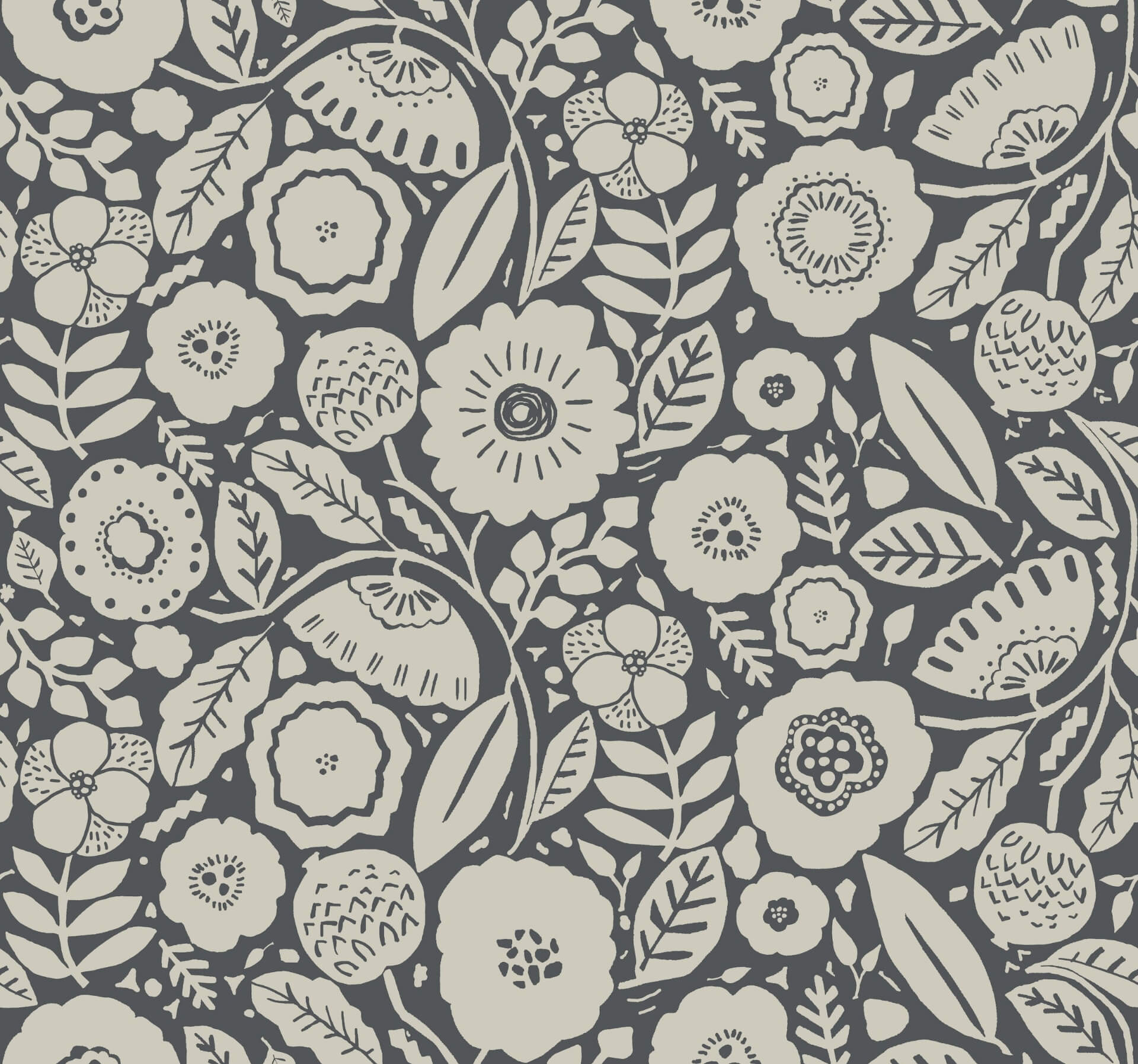 camille-blossom-charcoal-wallpaper-york-wallcoverings-lm5395 - York Wallpaper Wallpaper