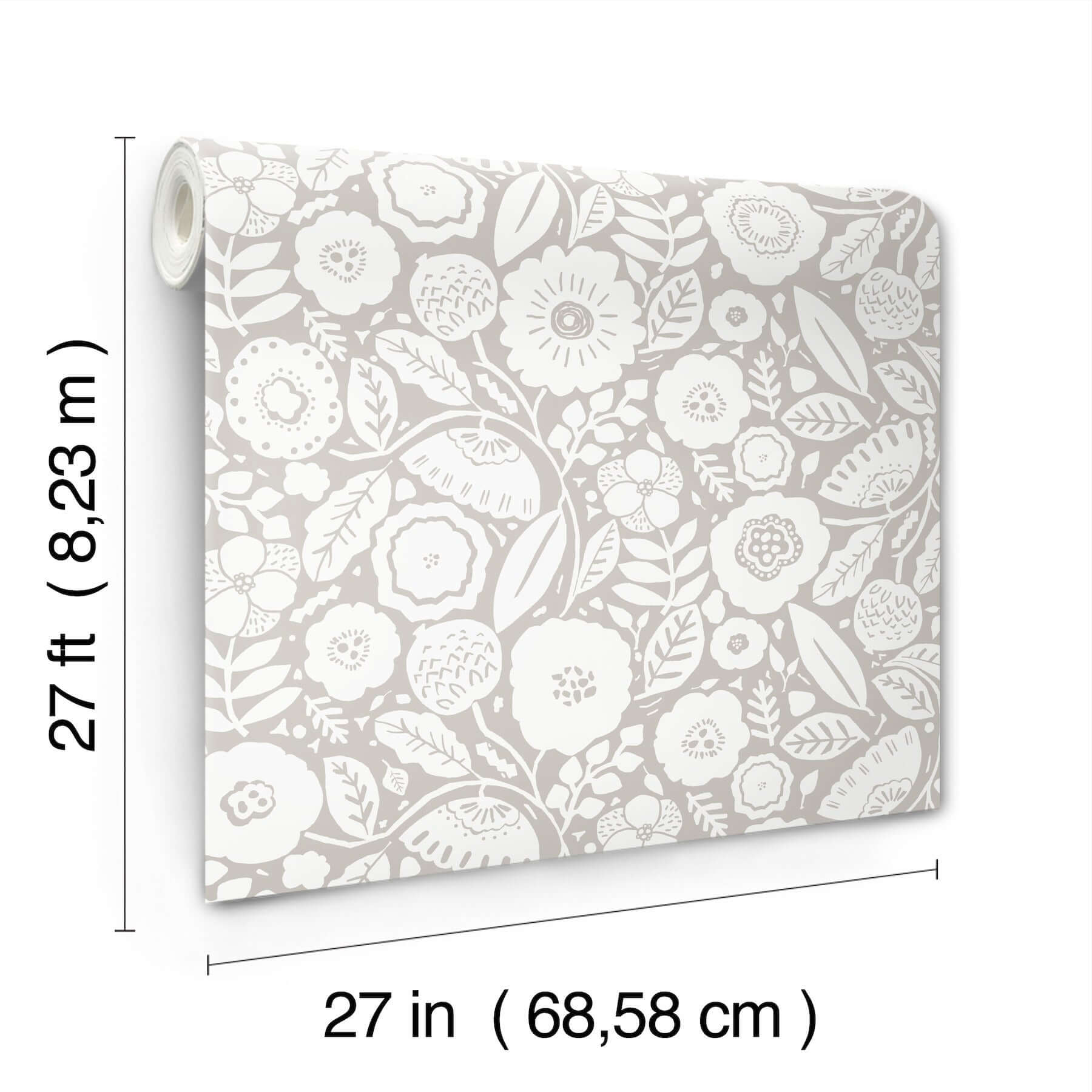 camille-blossom-grey-wallpaper-york-wallcoverings-lm5393 - York Wallcoverings Wallpaper