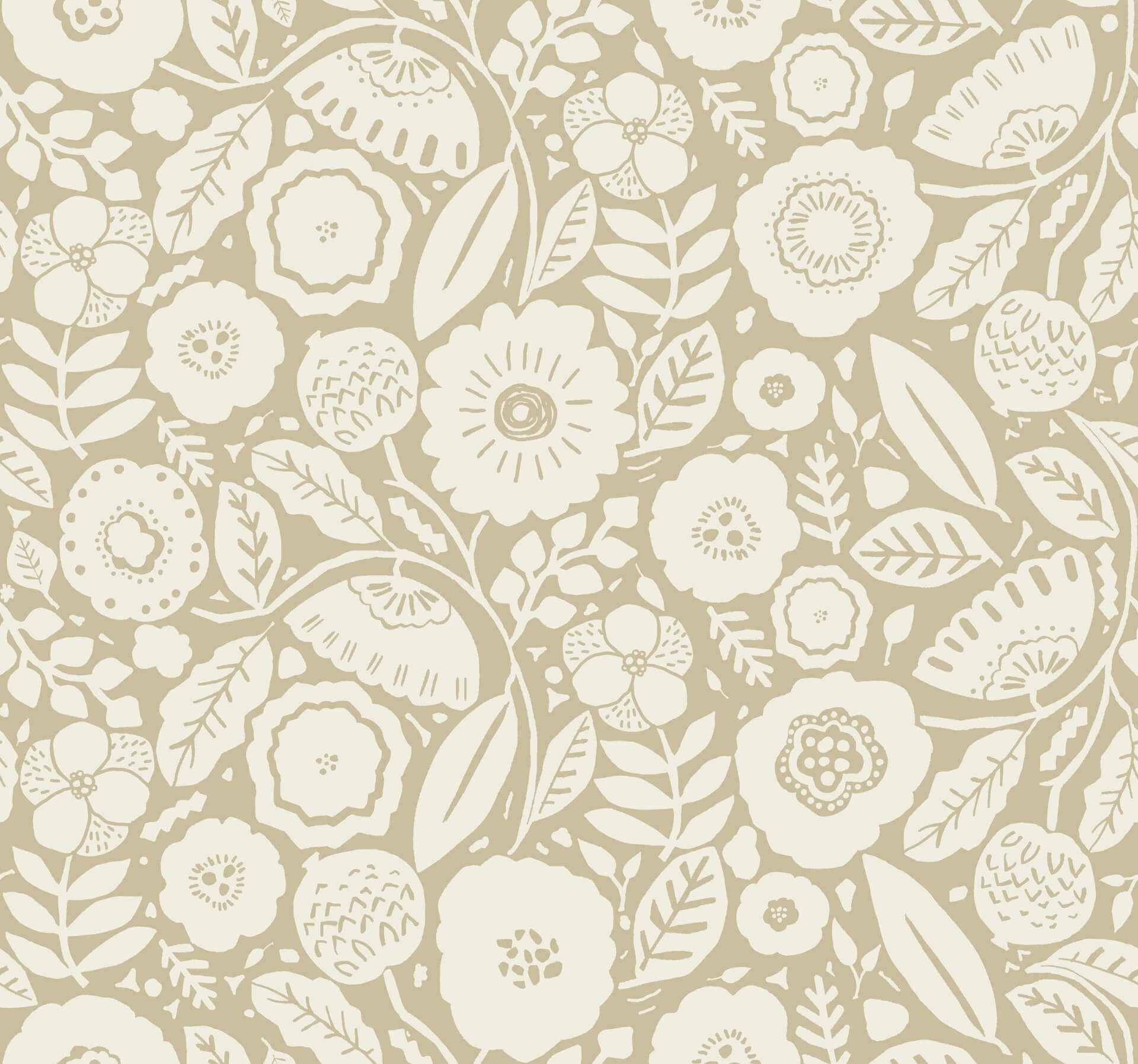 Camille Blossom Ochre Wallpaper - York Wallcoverings - LM5392