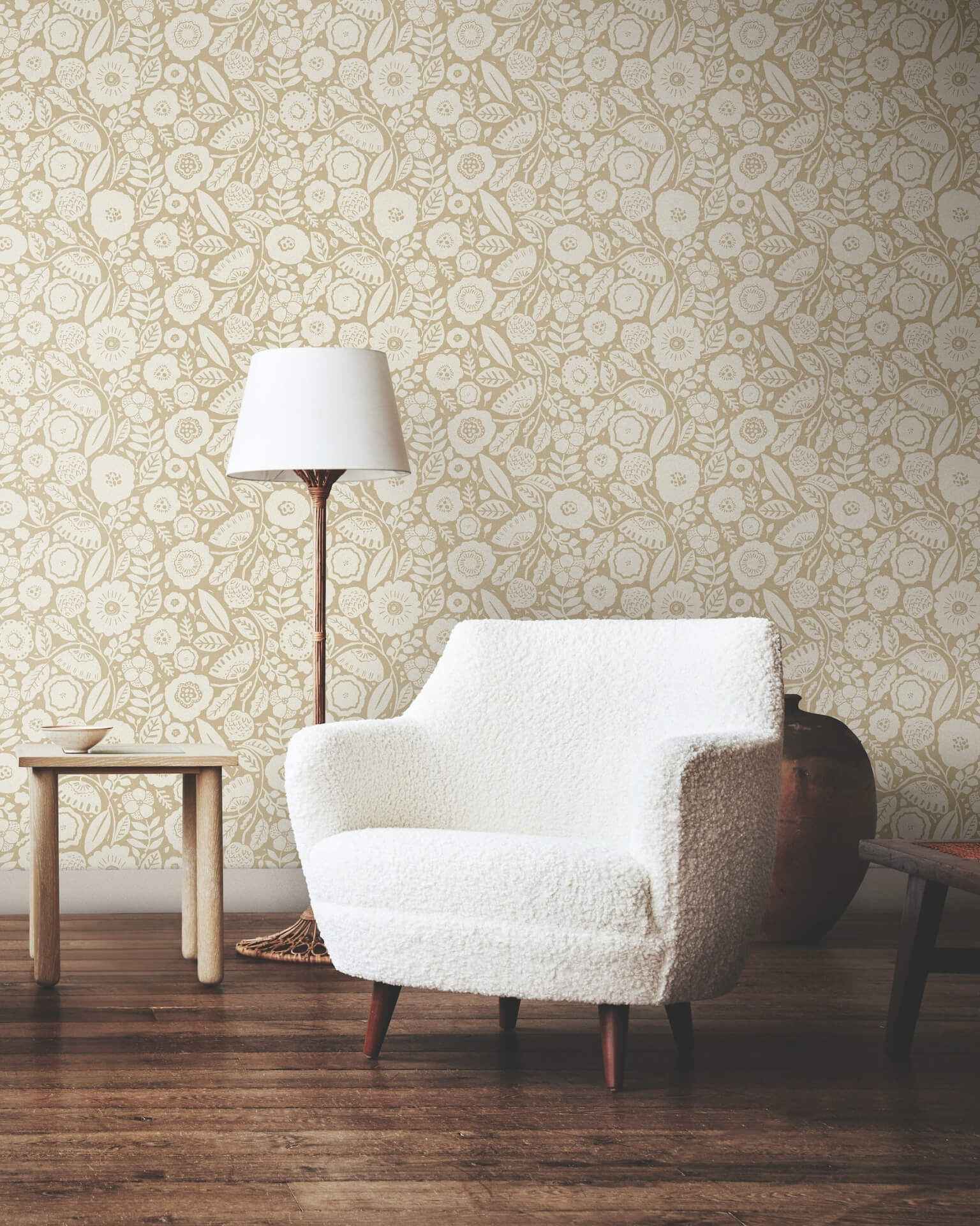 Camille Blossom Ochre Wallpaper - York Wallcoverings - LM5392 - York Wallcoverings Wallpaper