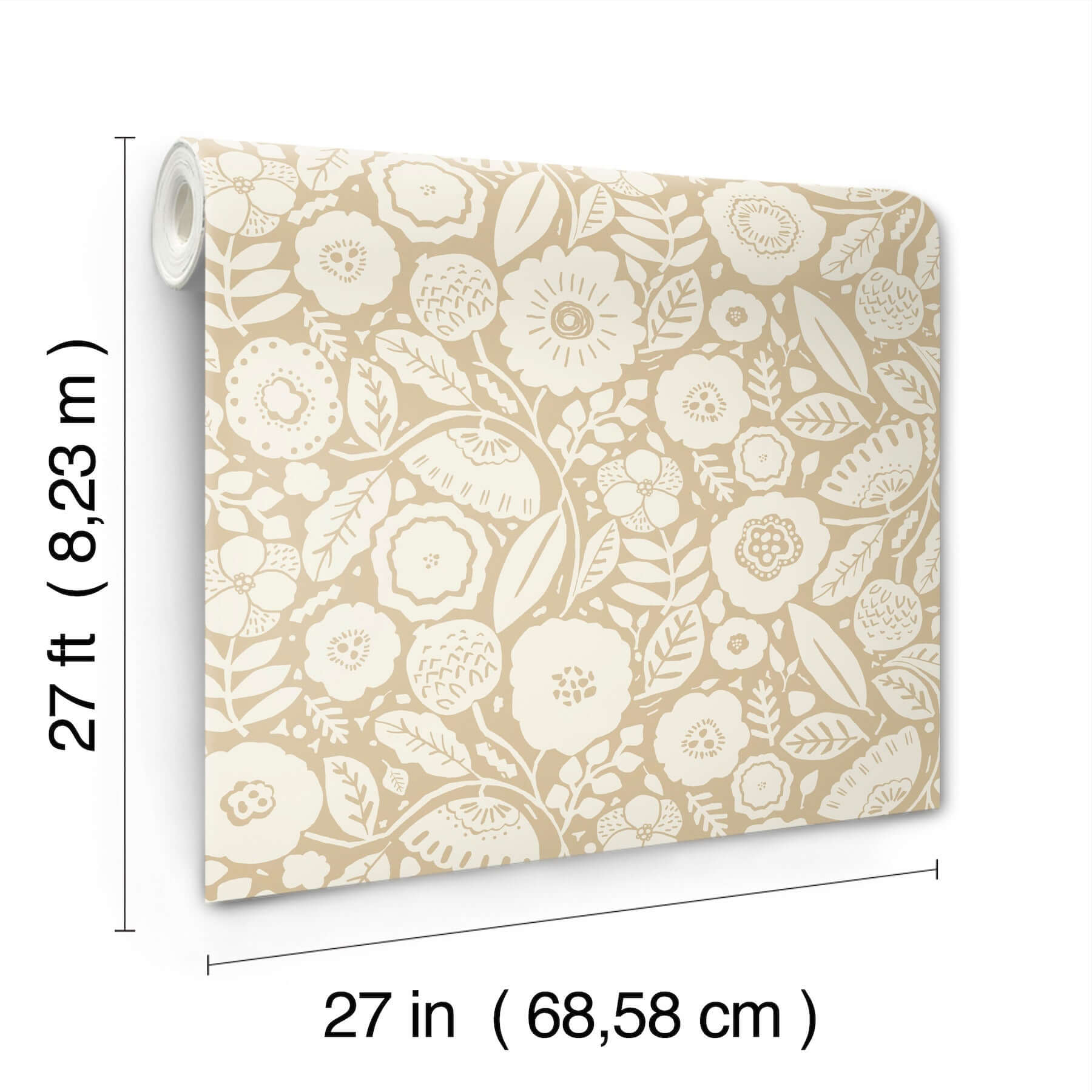 camille-blossom-ochre-wallpaper-york-wallcoverings-lm5392 - York Wallpaper Wallpaper