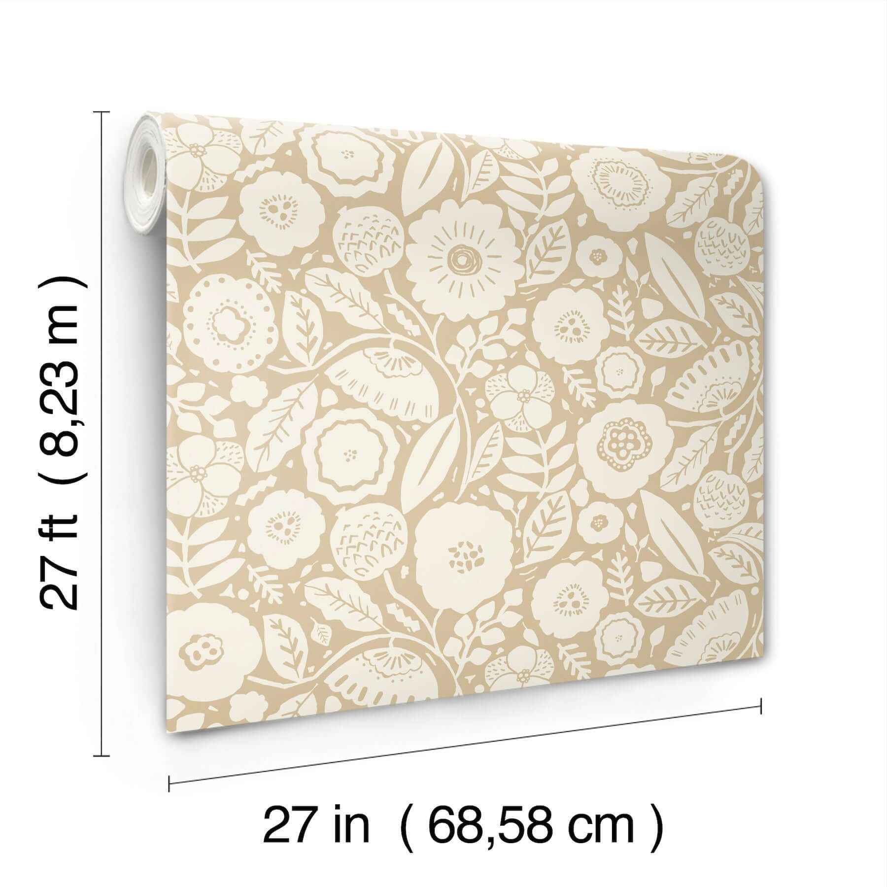Camille Blossom Ochre Wallpaper - York Wallcoverings - LM5392 - York Wallcoverings Wallpaper
