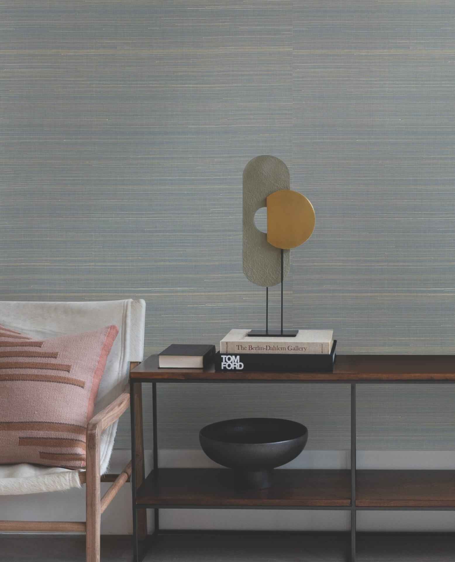 Abaca Weave Blue Wallpaper - York Wallcoverings - GL0503GV - York Wallcoverings Wallpaper