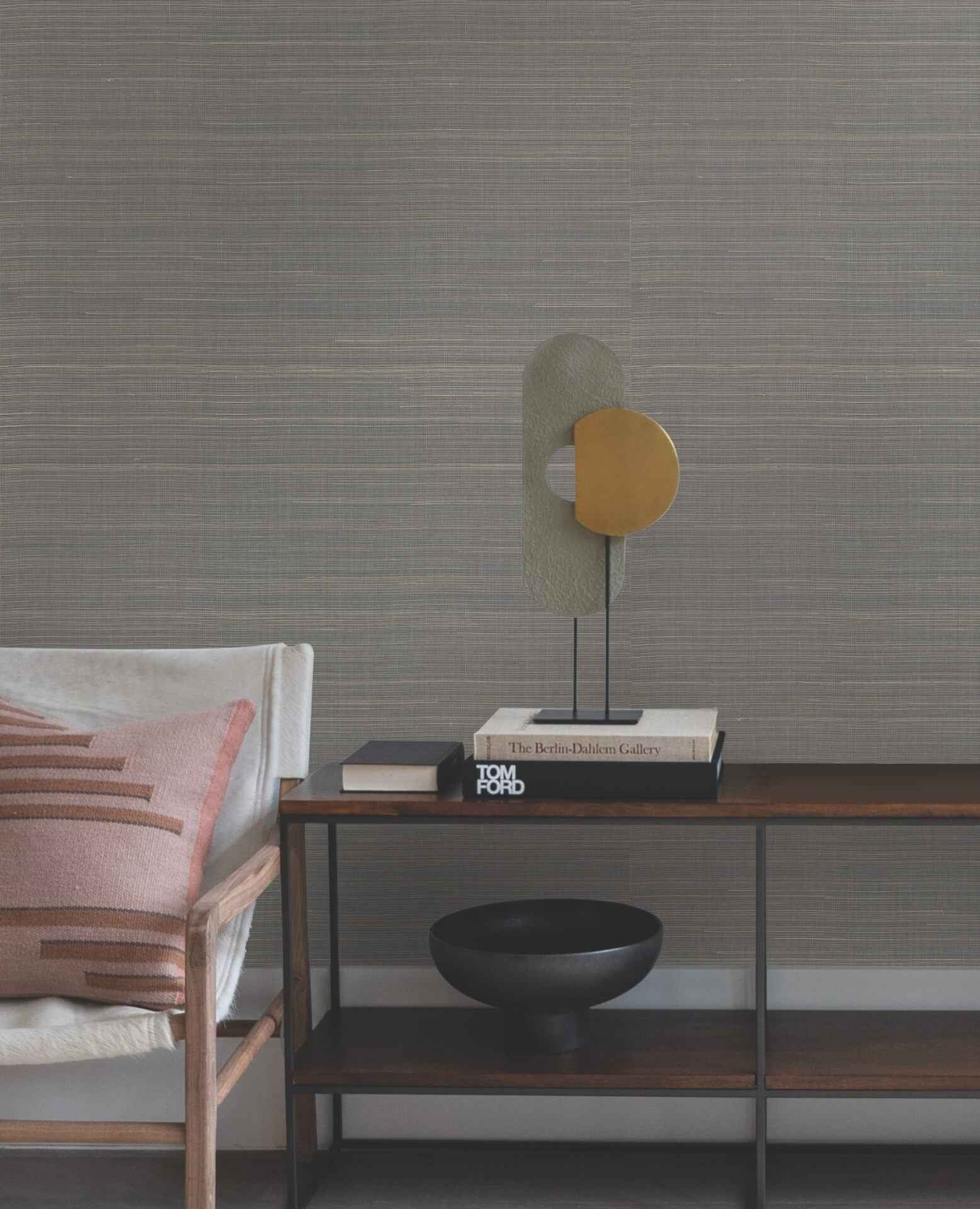 Abaca Weave Charcoal Wallpaper - York Wallcoverings - GL0504GV - York Wallcoverings Wallpaper
