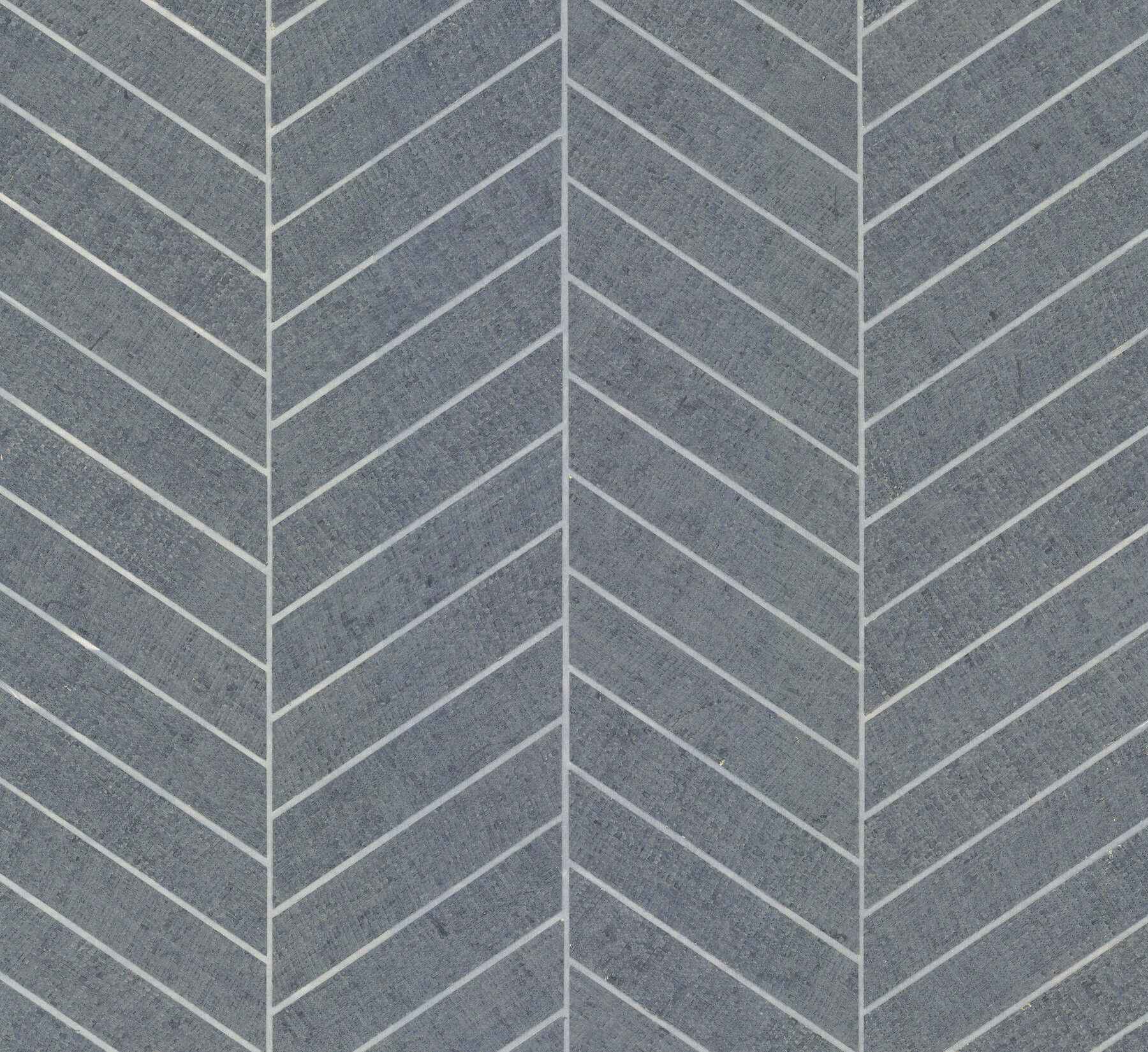 Atelier Herringbone Steel Blue Wallpaper - York Wallcoverings - HO2107GV