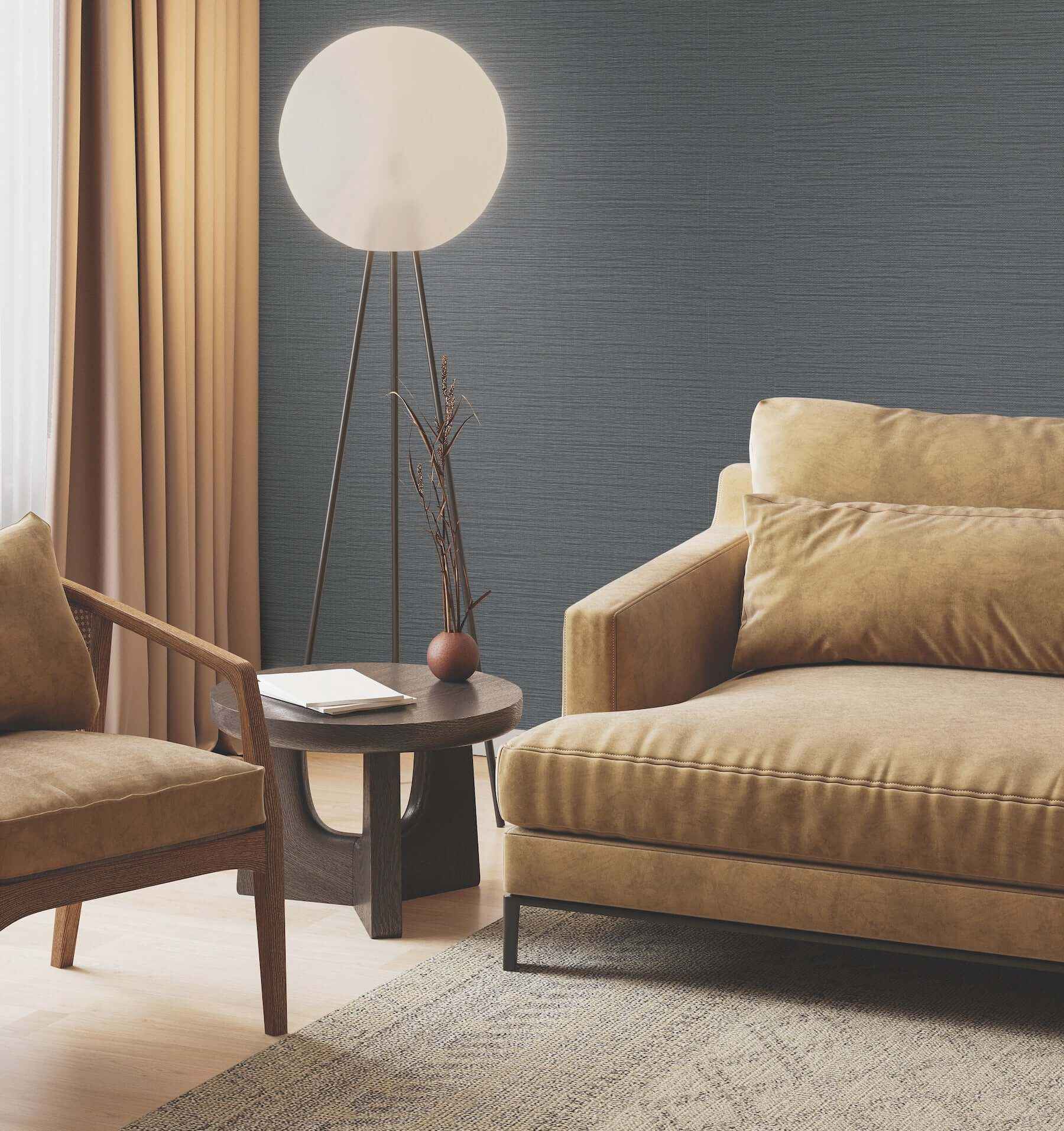 Horizon Paperweave Navy Wallpaper - York Wallcoverings - GV0224 - York Wallcoverings Wallpaper