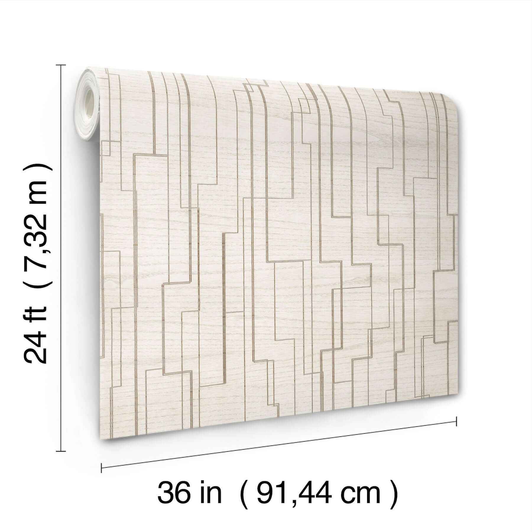 Inlay Line White Wallpaper - York Wallcoverings - GV0257 - York Wallcoverings Wallpaper