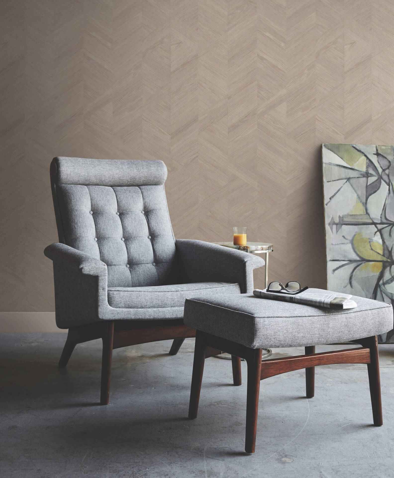 Interlocking Wood Taupe Wallpaper - York Wallcoverings - GV0243 - York Wallcoverings Wallpaper