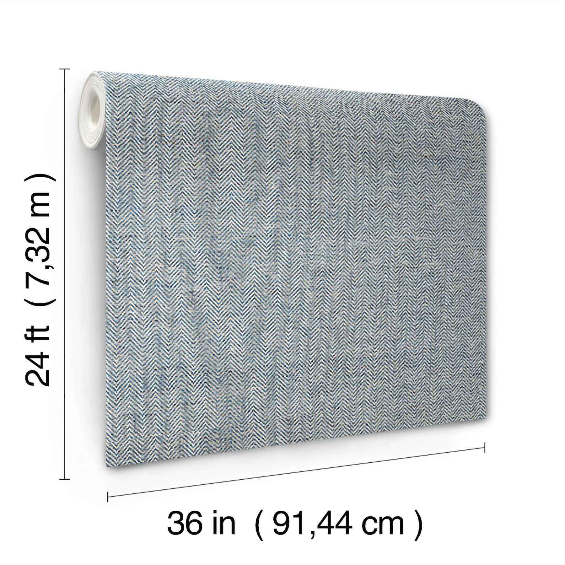 Tailored Weave Blue Wallpaper - York Wallcoverings - GV0196 - York Wallcoverings Wallpaper