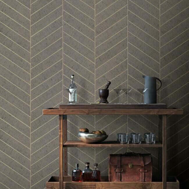 atelier-herringbone-grey-wallpaper-york-wallcoverings-ho2110 - York Wallpaper Wallpaper