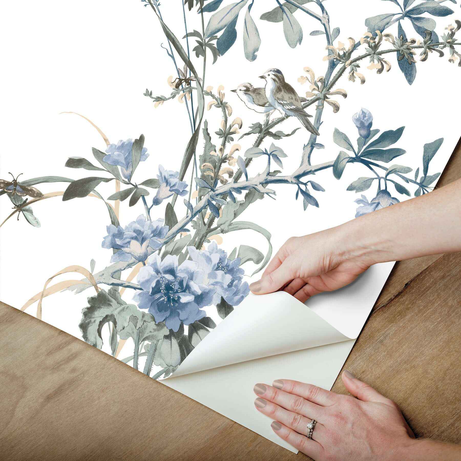 Wild Flowers Jade Peel & Stick Wallpaper - York Wallcoverings - PSW1367RL - York Wallcoverings Wallpaper