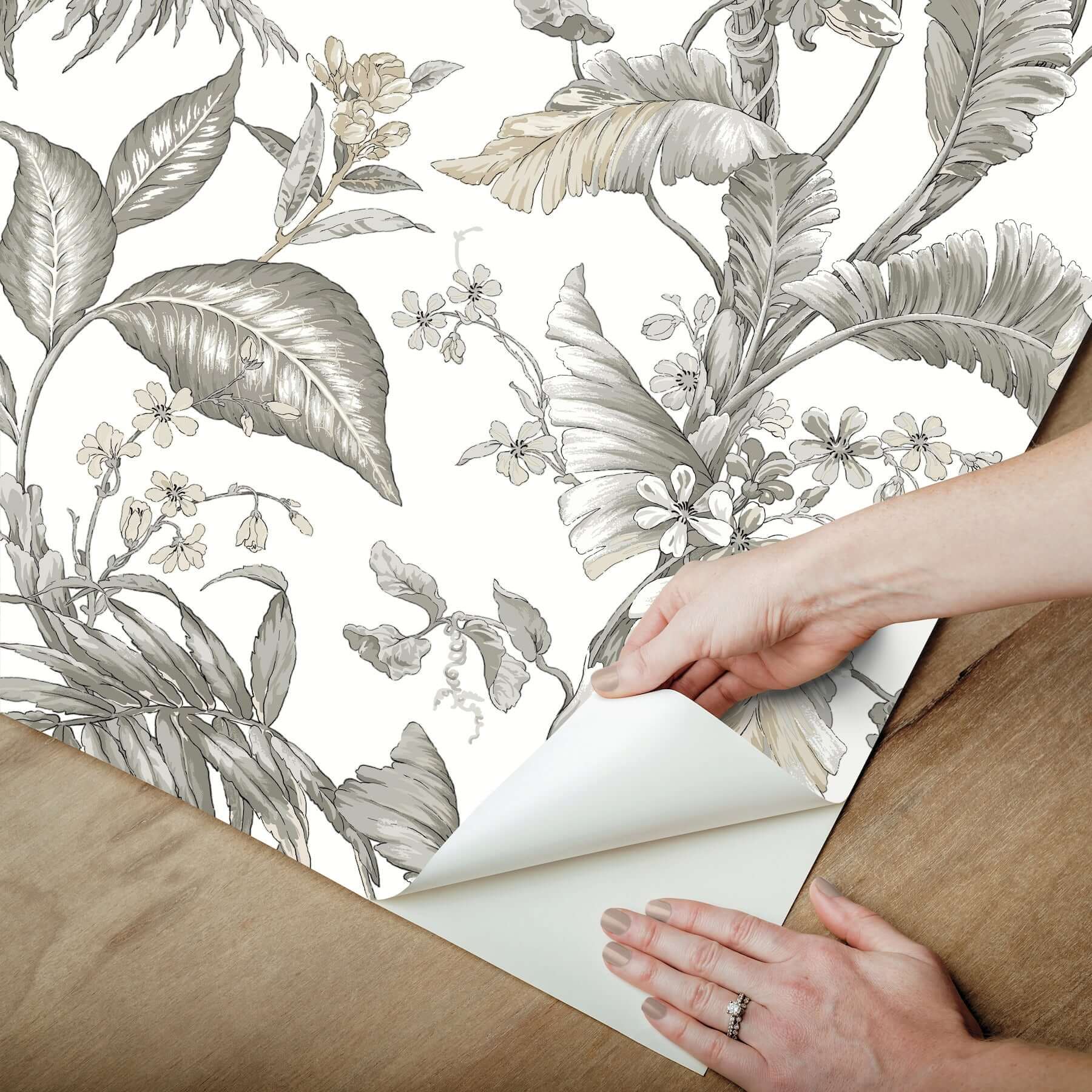 fiji-garden-white-peel-stick-wallpaper-york-wallcoverings-psw1371rl - York Wallpaper Wallpaper