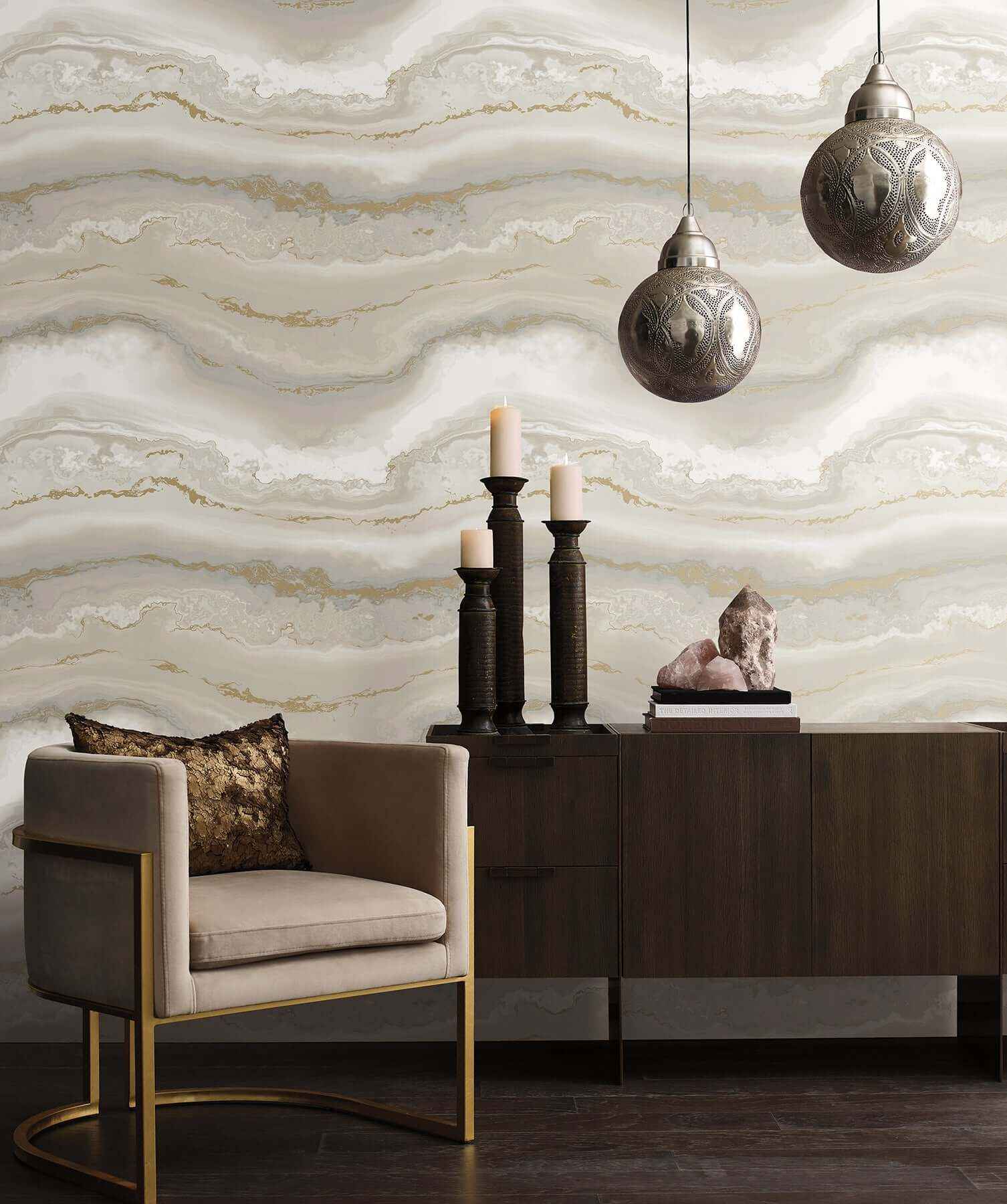 Shifting Sands Beige Peel & Stick Wallpaper - York Wallcoverings - PSW1560RL - York Wallcoverings Wallpaper