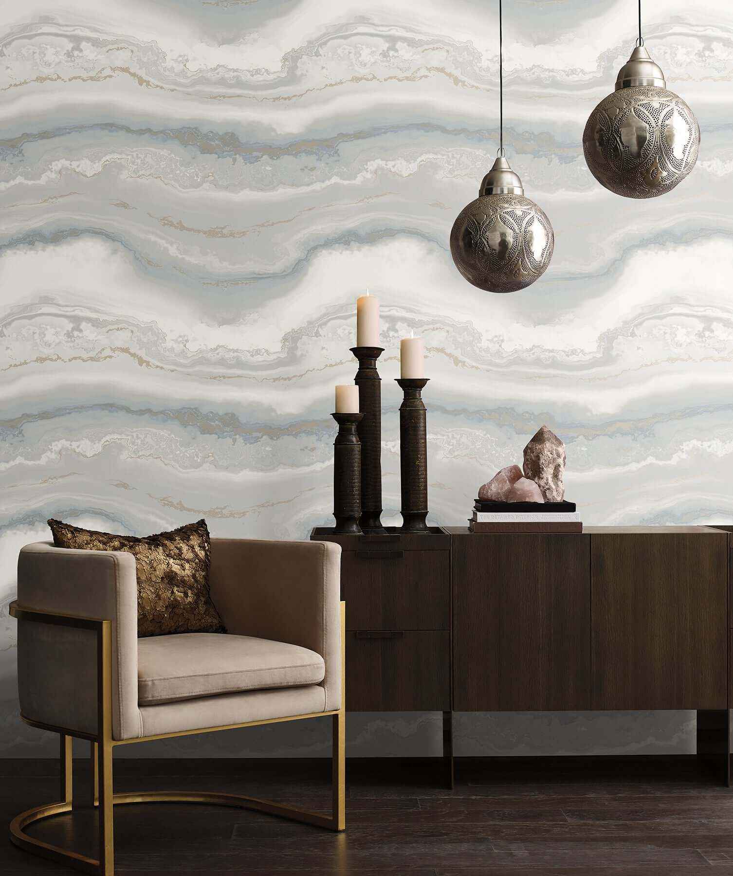 Shifting Sands Slate Blue Peel & Stick Wallpaper - York Wallcoverings - PSW1559RL - York Wallcoverings Wallpaper