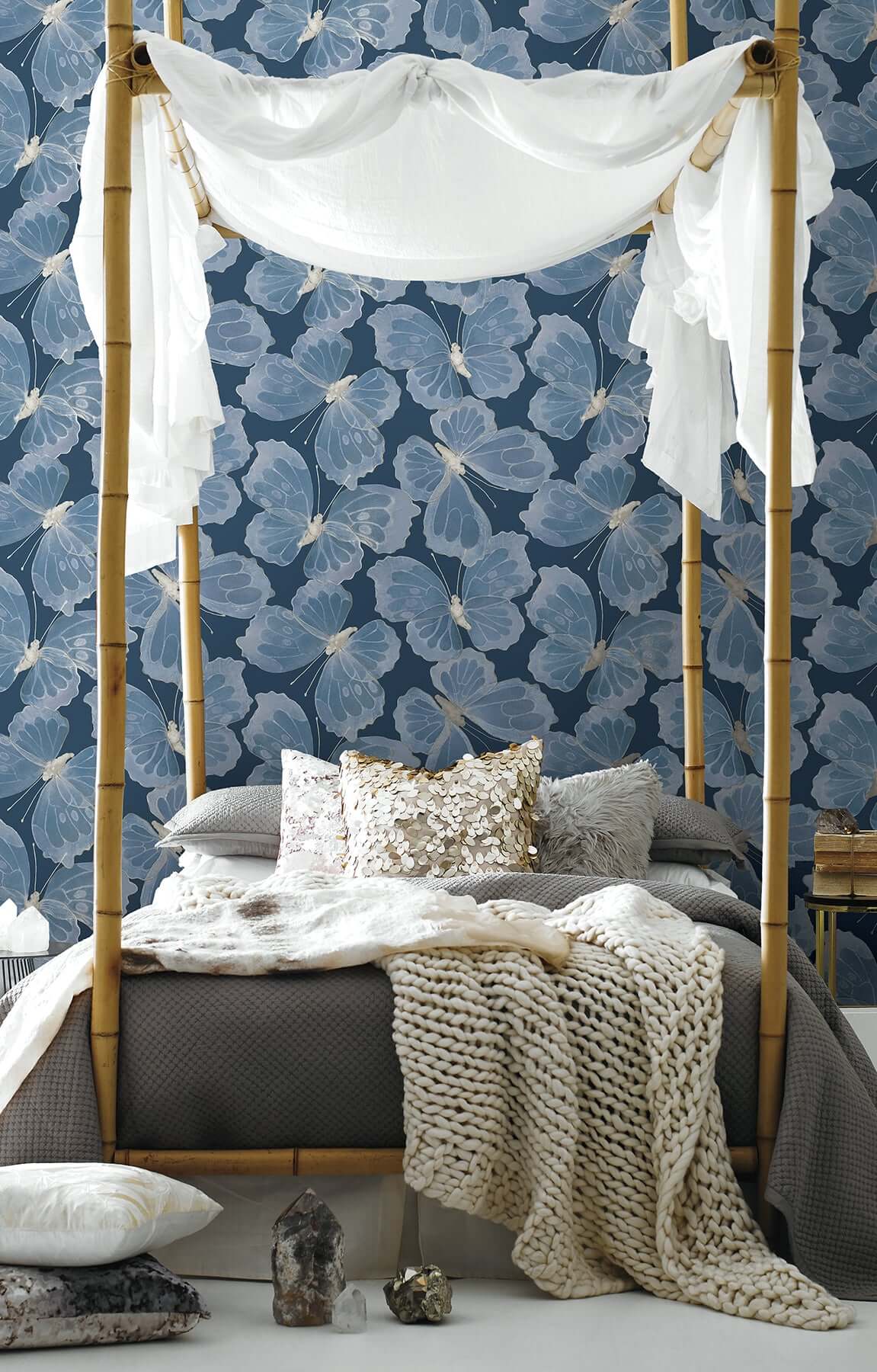 Monarch Pewter Peel & Stick Wallpaper - York Wallcoverings - PSW1566RL