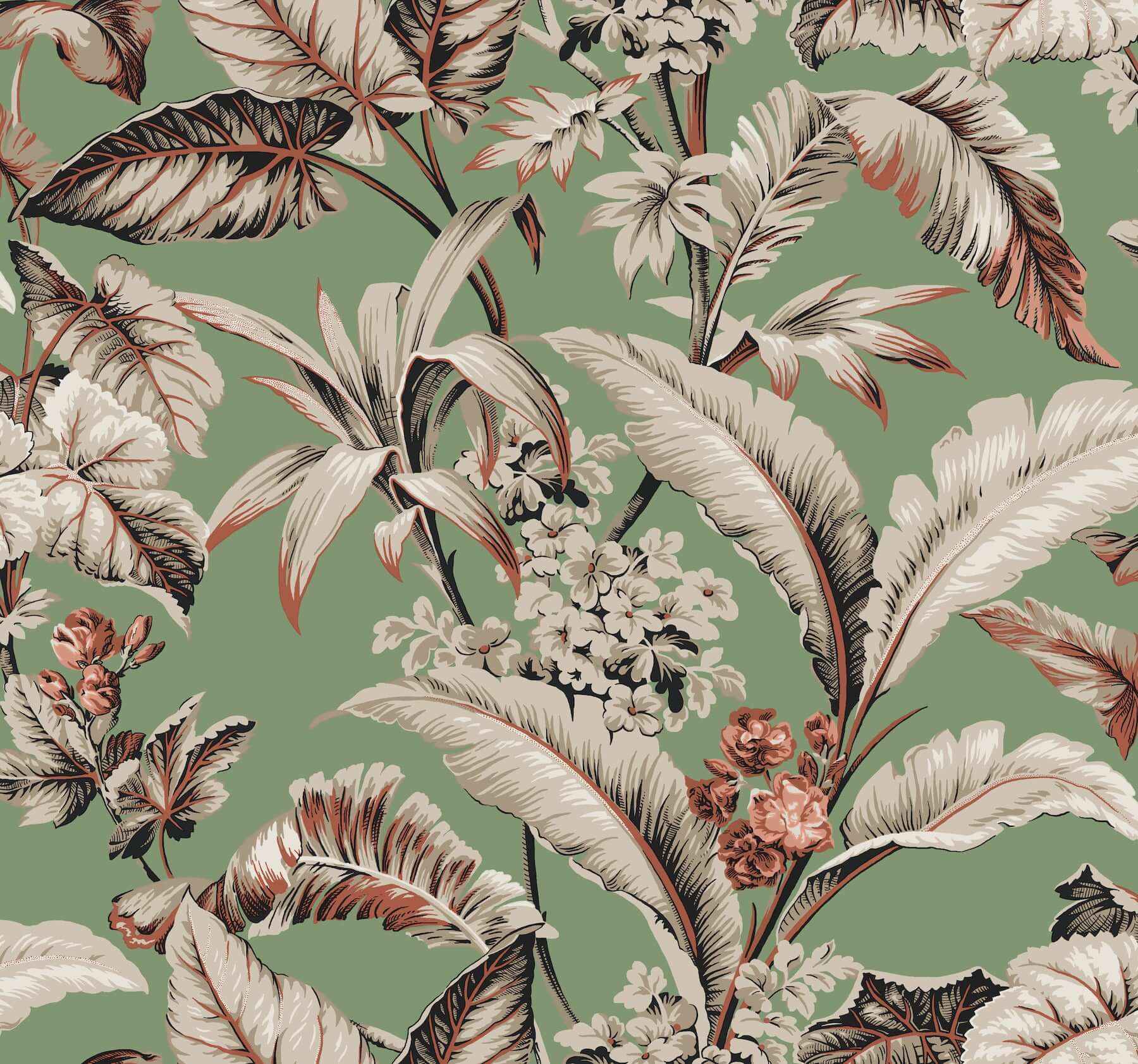 Mystic Isle Green Wallpaper - York Wallcoverings - GT4505