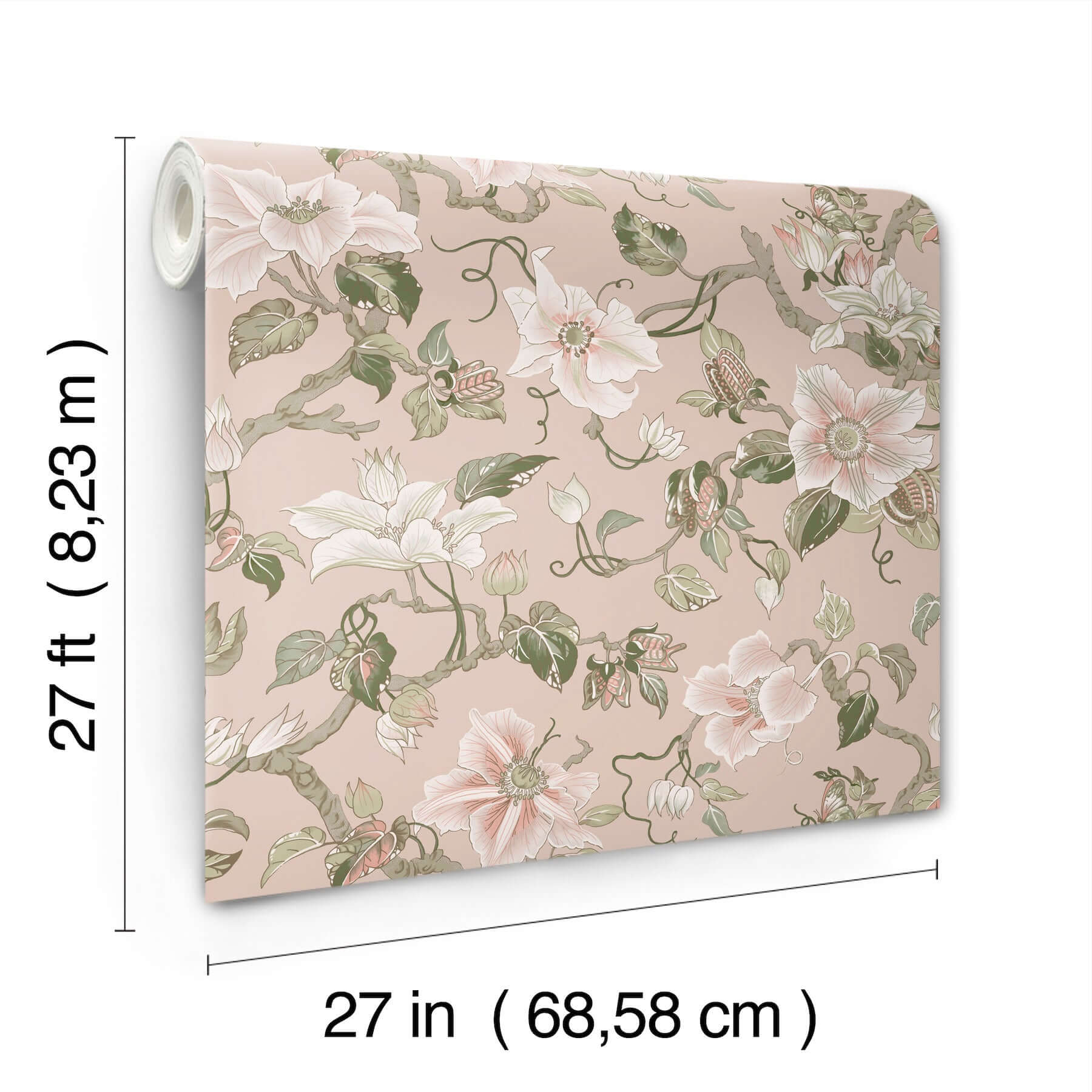 marguerite-vine-blush-wallpaper-york-wallcoverings-gt4511 - York Wallcoverings Wallpaper